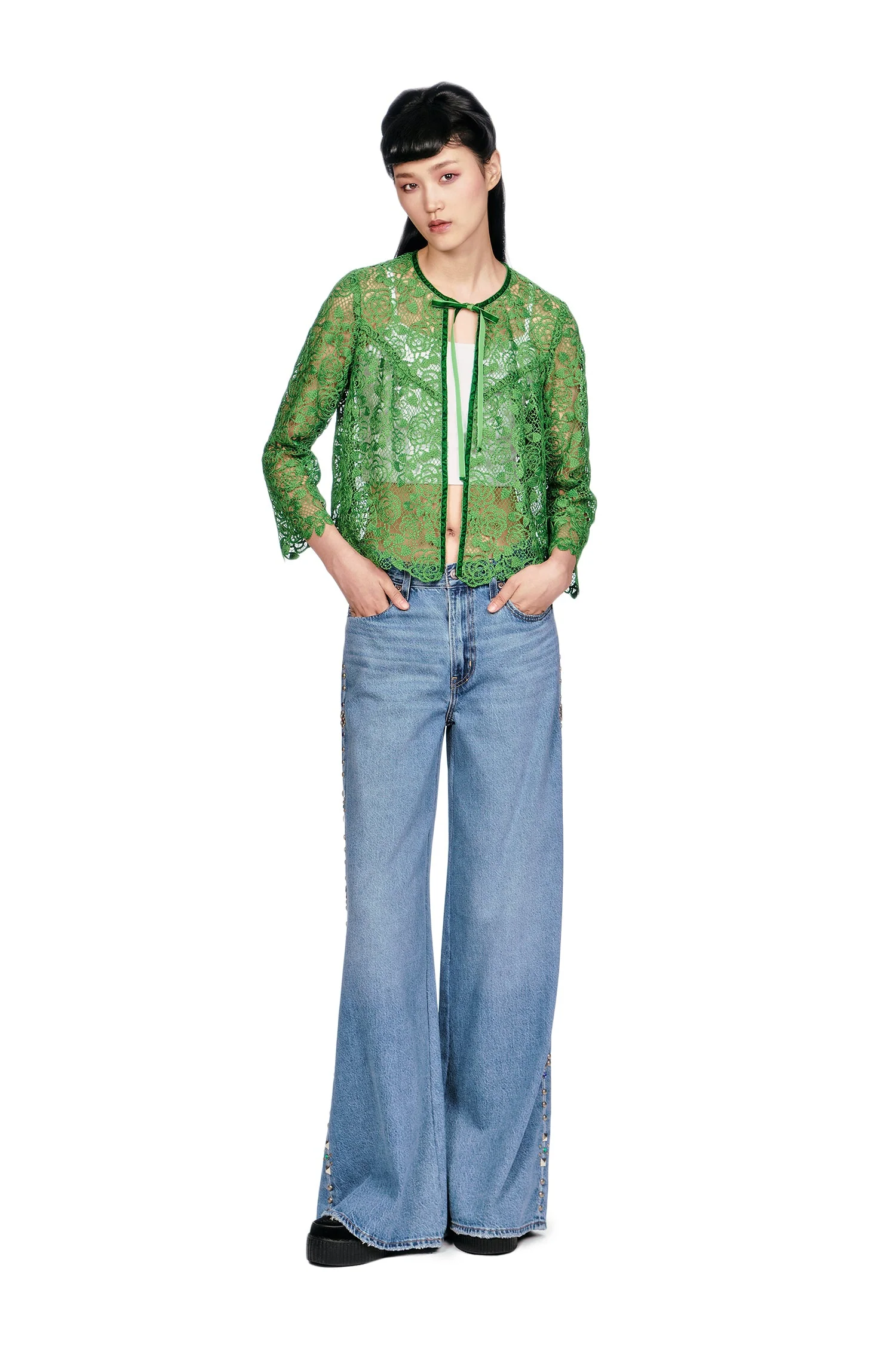 Rose Crochet Lace Bed Jacket