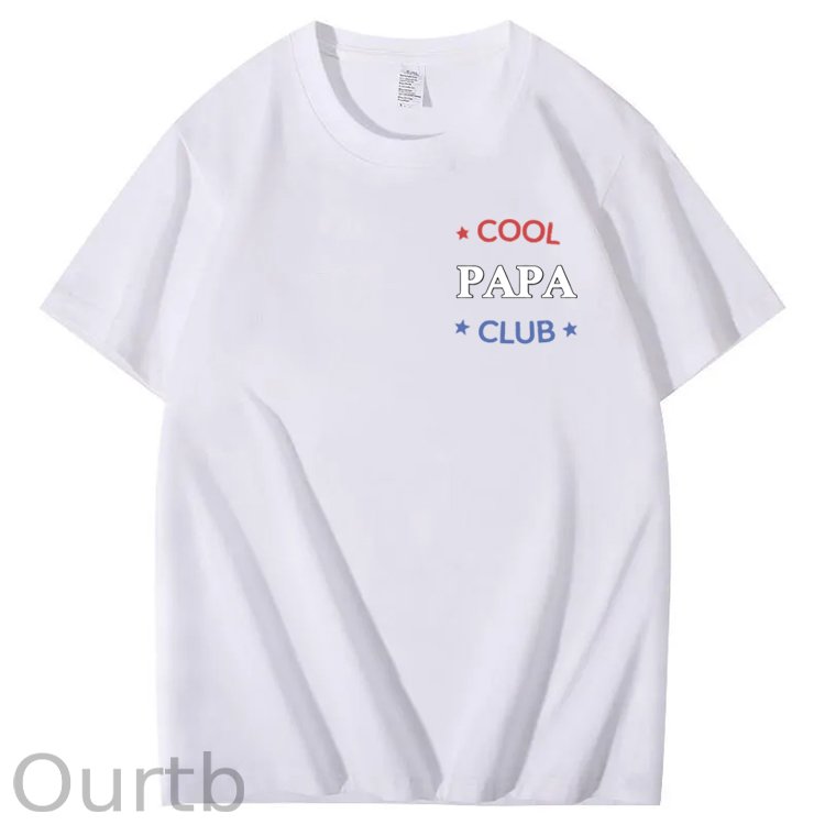 Cool Papa Club The Man The Myth The Bad Influence Art Pattern Print T-Shirt