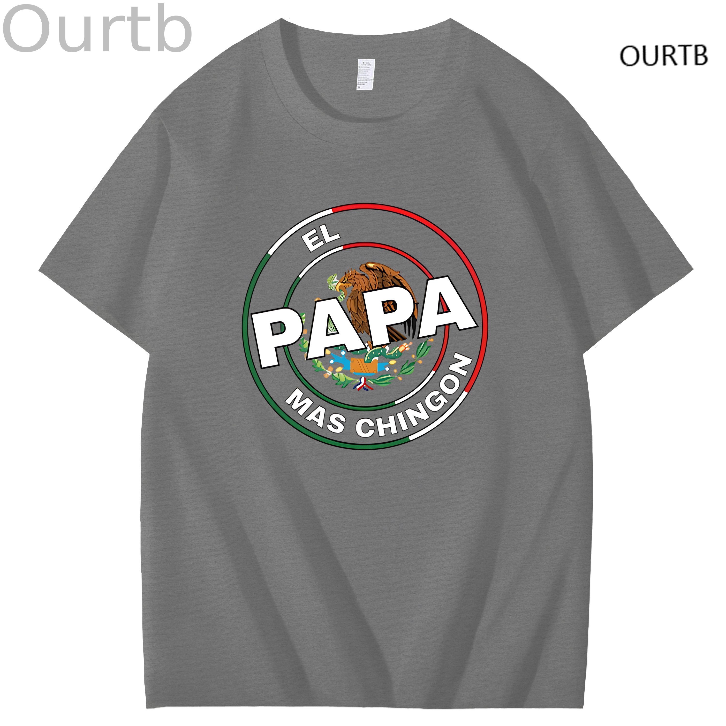 El Papa Mas Chingon Funny Art Pattern Print T-Shirt