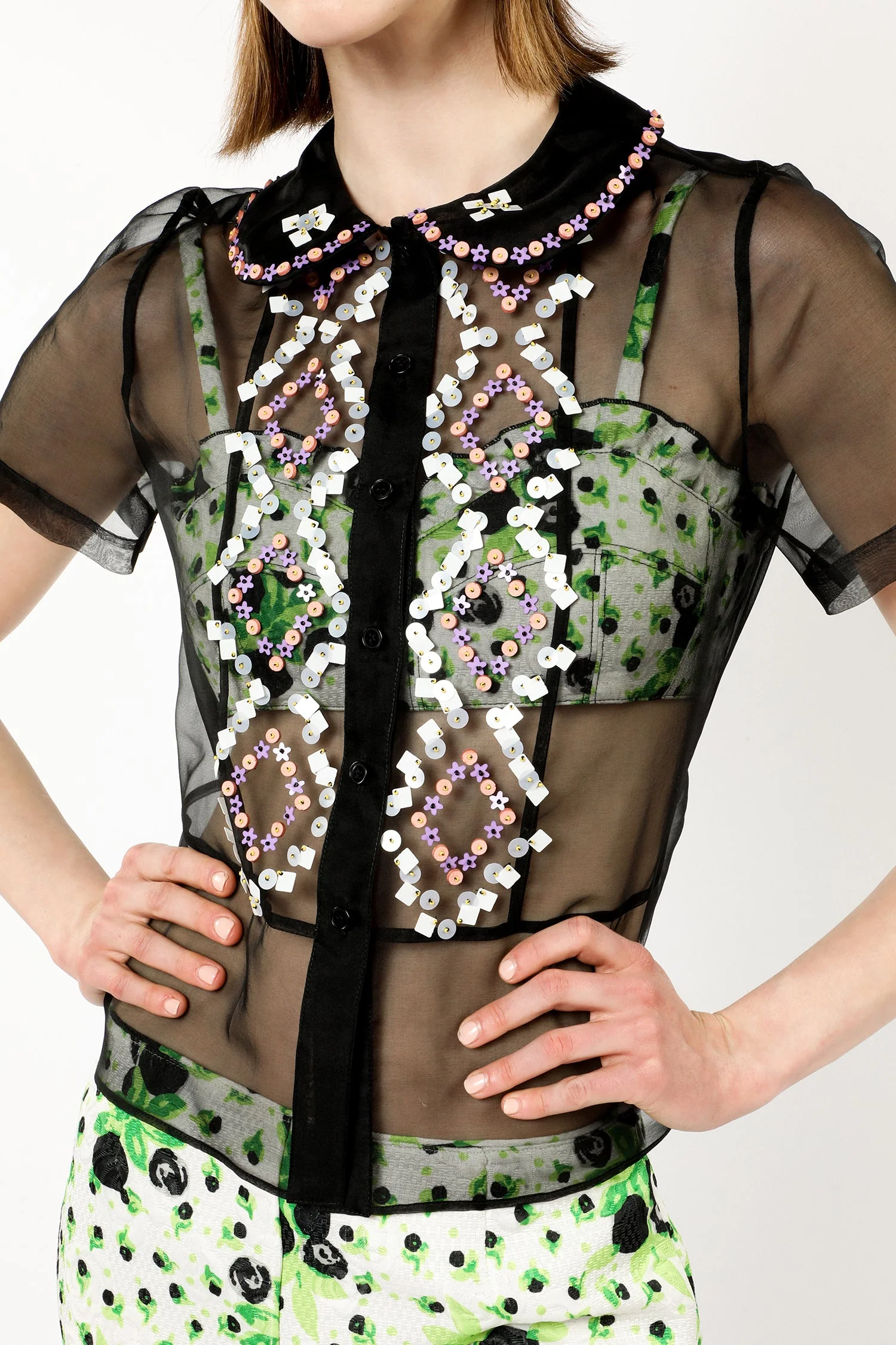 Twinkle Beaded Organza Blouse