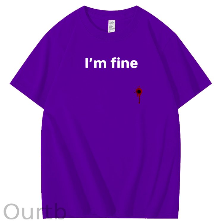 I'm Fine Pattern100% Cotton T-Shirt