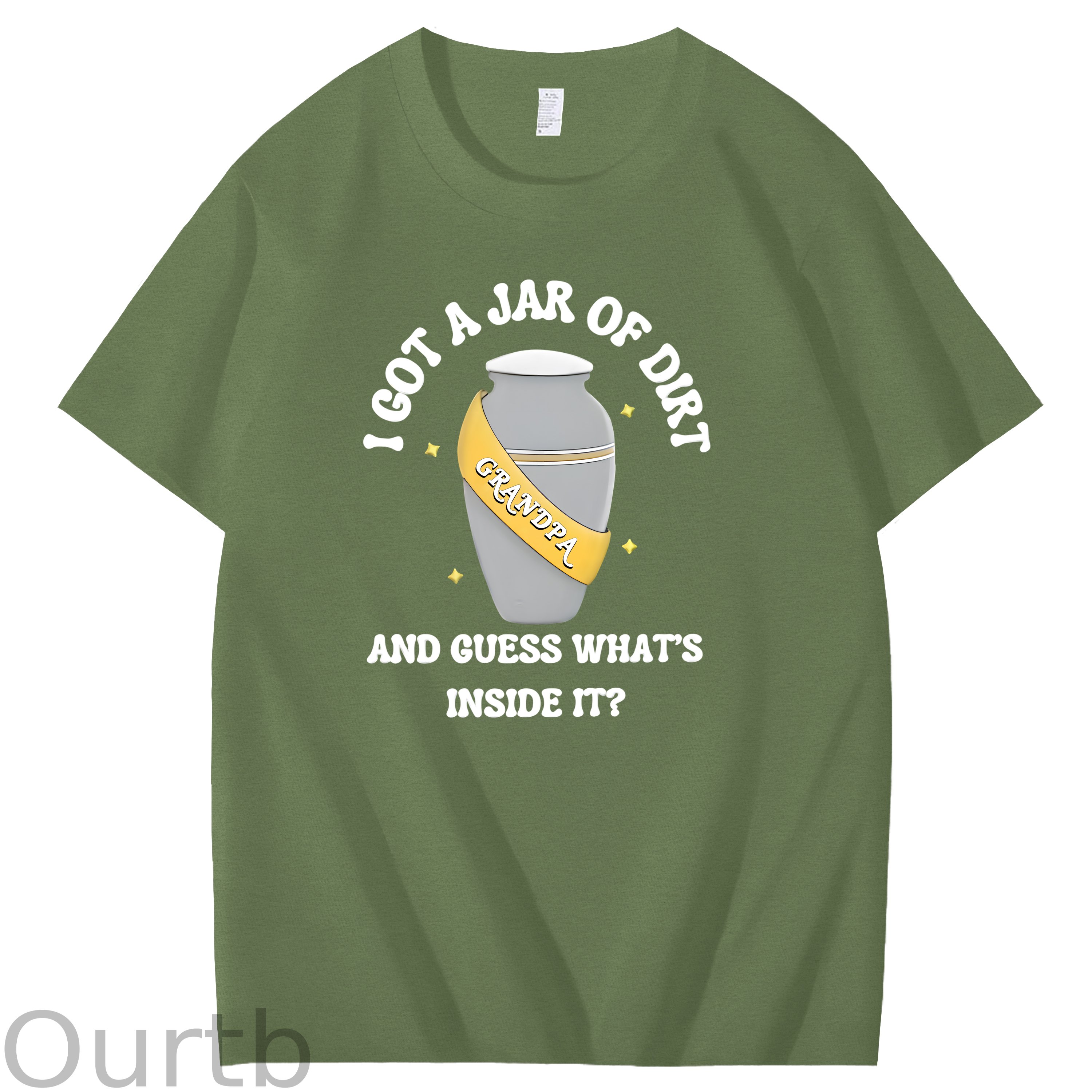 I Got A Jar Of Dirt Grandpa And Guess What's Inside It Funny Art Pattern Print T-Shirt