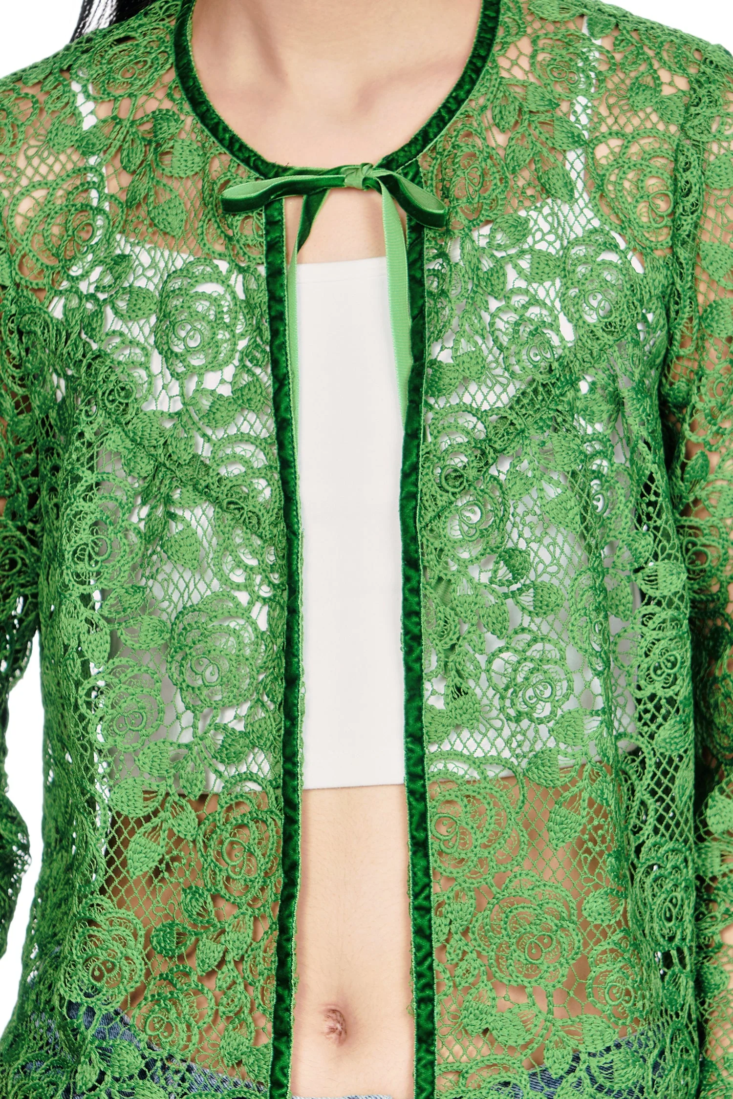 Rose Crochet Lace Bed Jacket