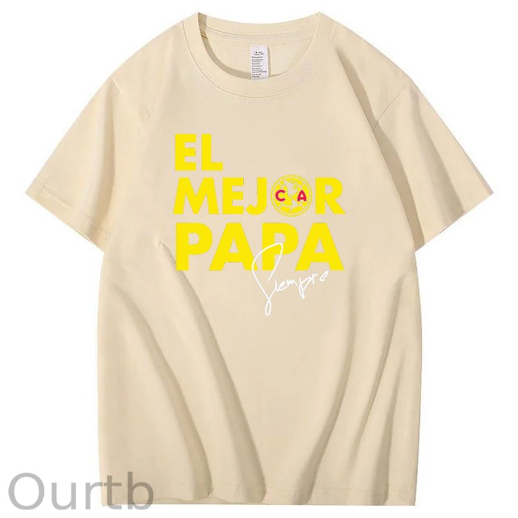 El Mejor Papa Siempre Pattern Print 100%Cotton T-Shirt