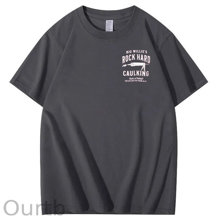 Big Willie’s Rock Pattern Print Crew Neck T-Shirt