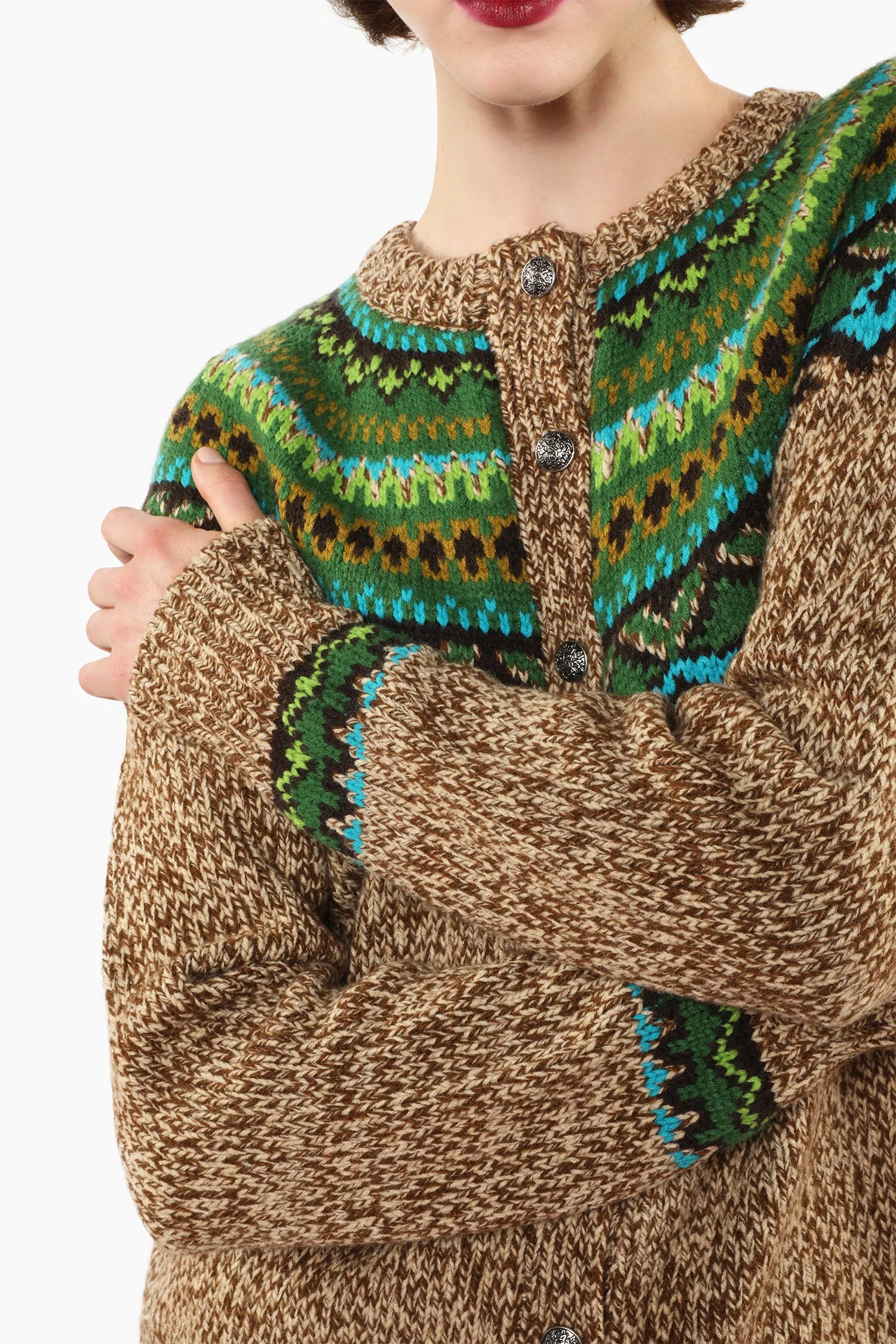 Fair Isle Cardigan - Teal