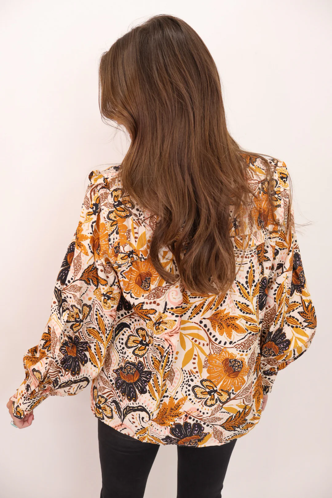 Mustard Floral Print Top