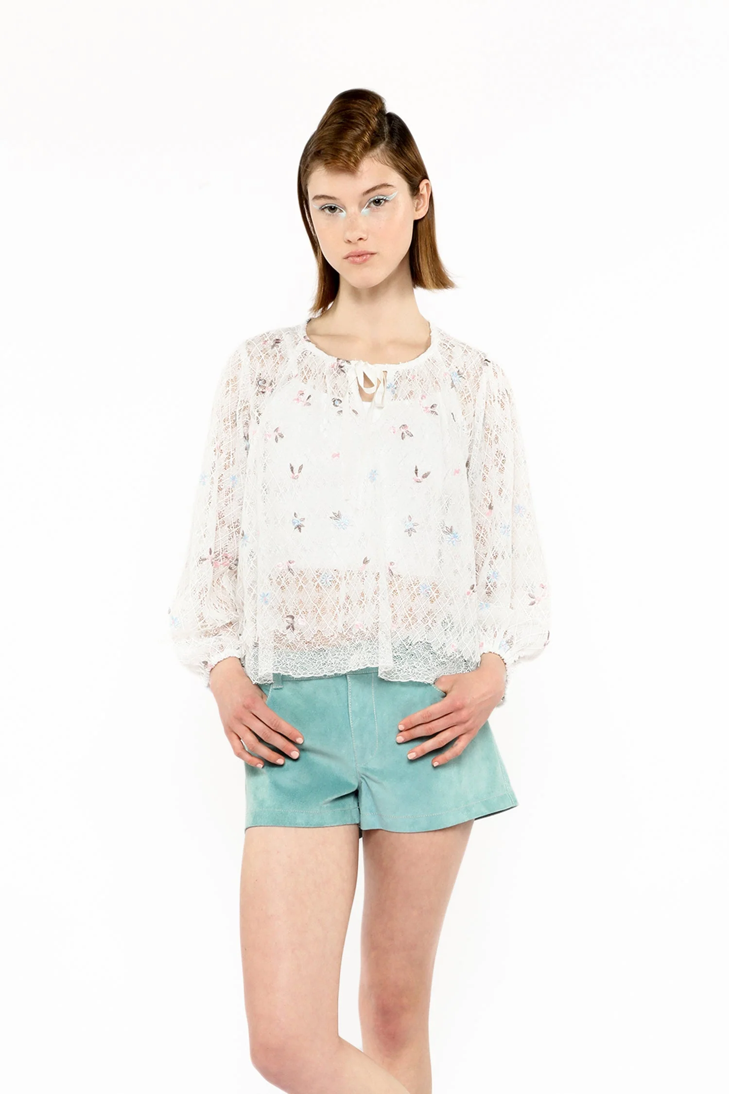 Embroidered Lacey Trellis Blouse
