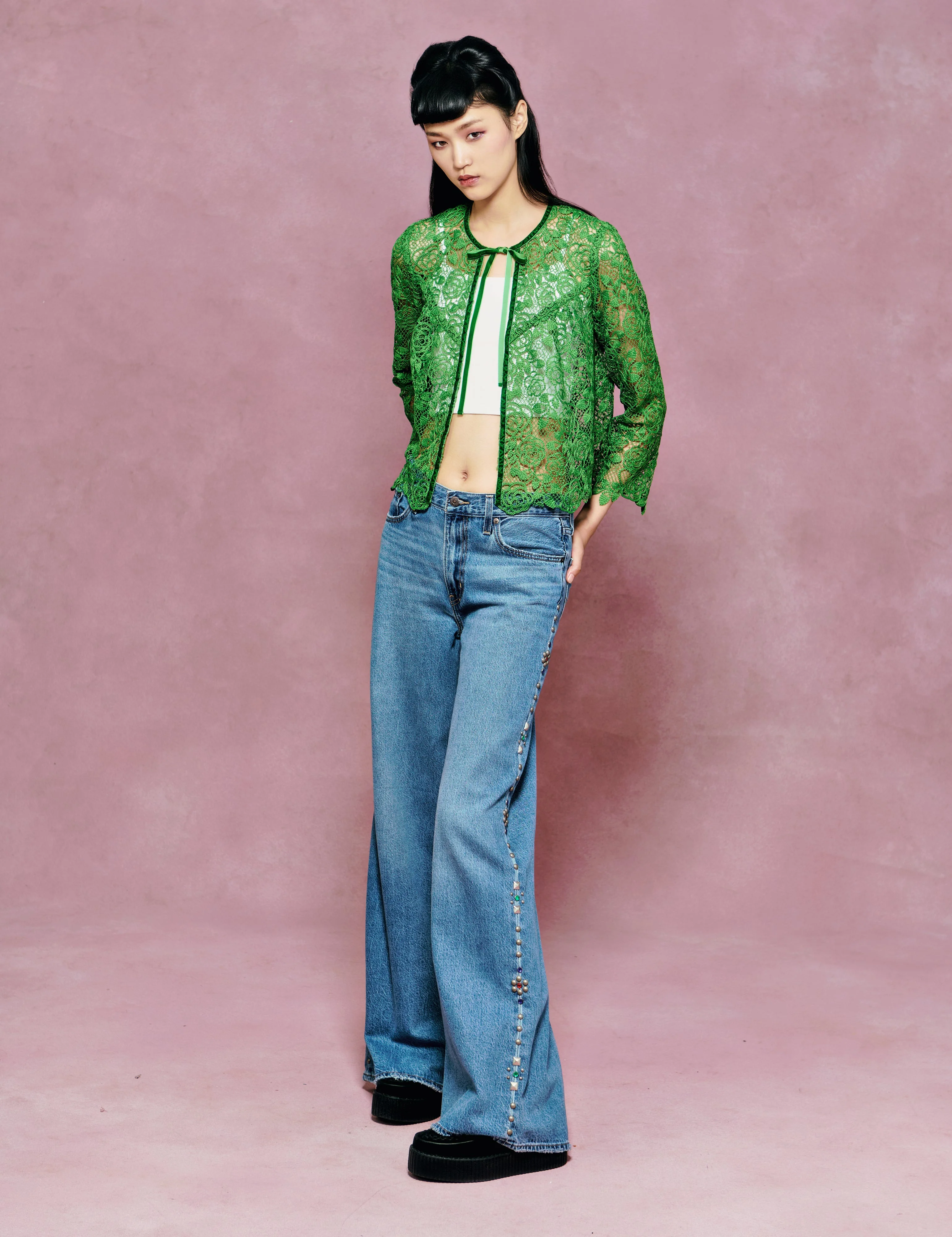 Rose Crochet Lace Bed Jacket