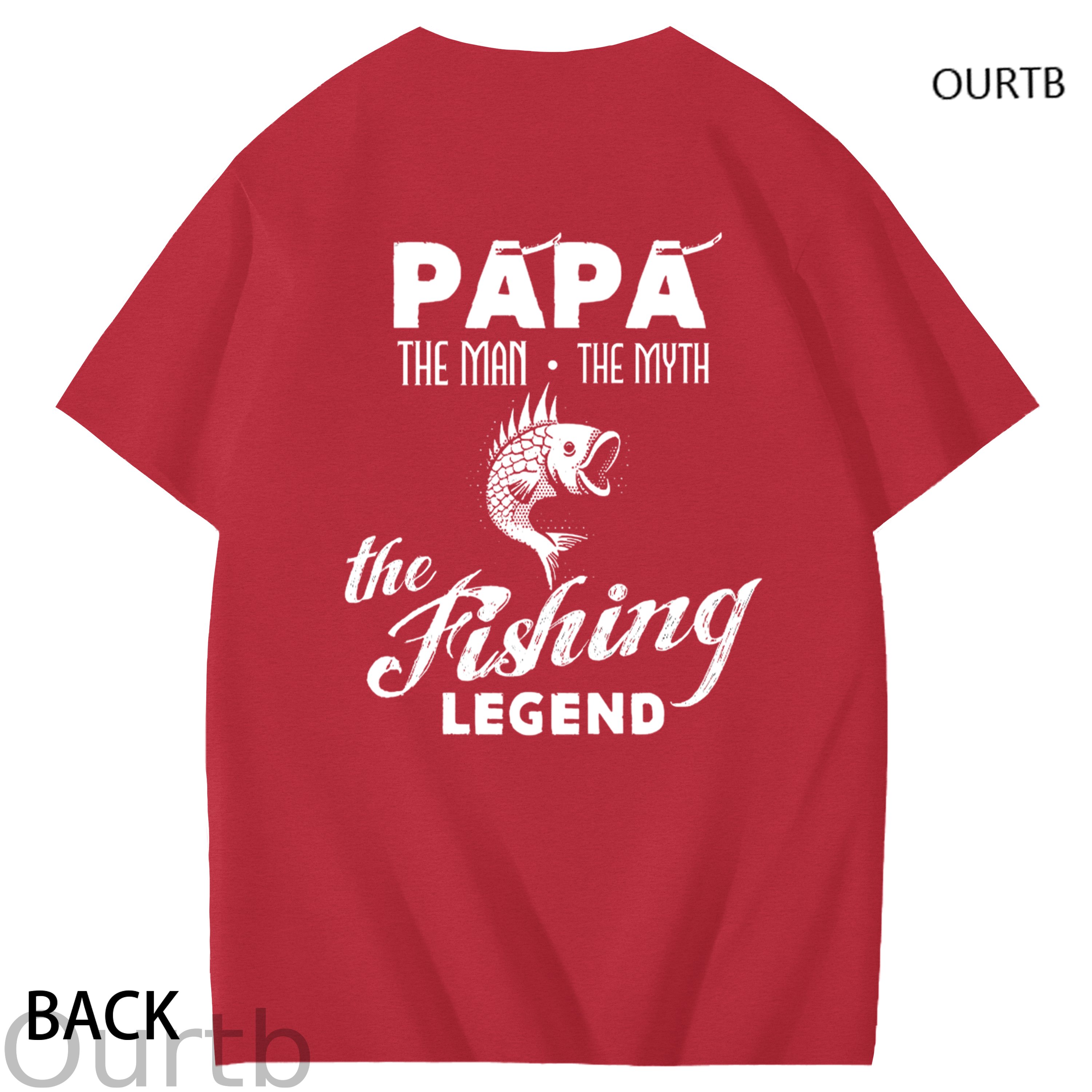 Papa The Man The Myth The Fishing Legend Funny Adult Couple Art Pattern Print T-Shirt