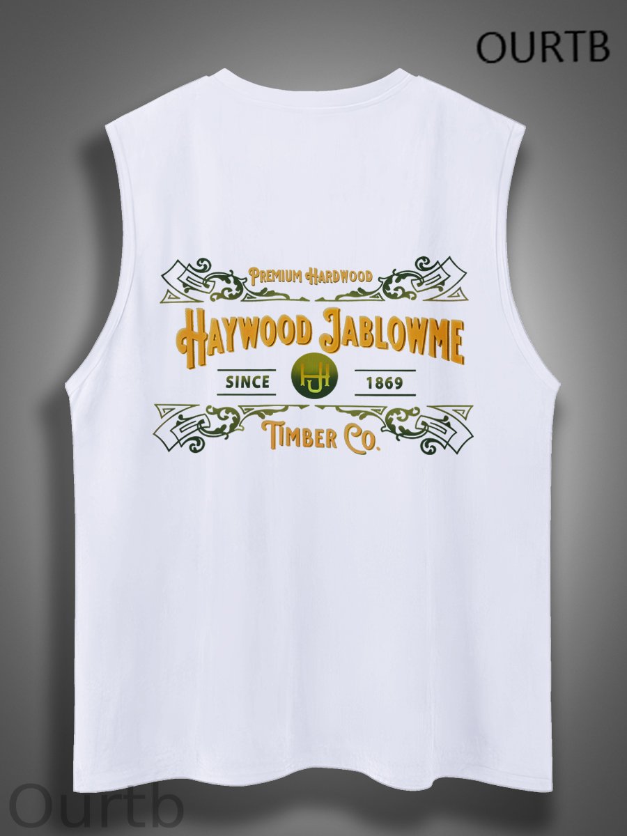 Haywood Since 1869 Jablowme Timber Co Art Print Cotton Sleeveless Tank Tops