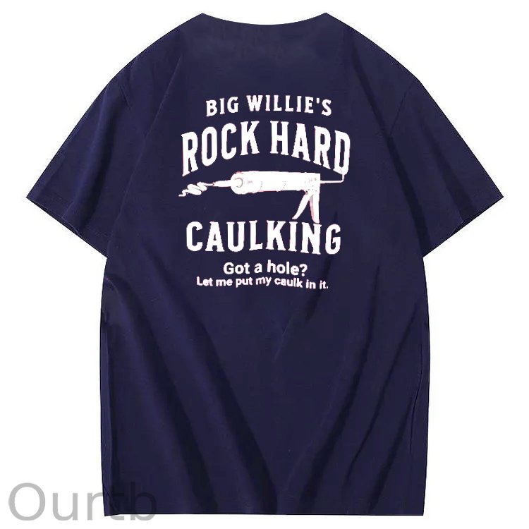 Big Willie’s Rock Pattern Print Crew Neck T-Shirt