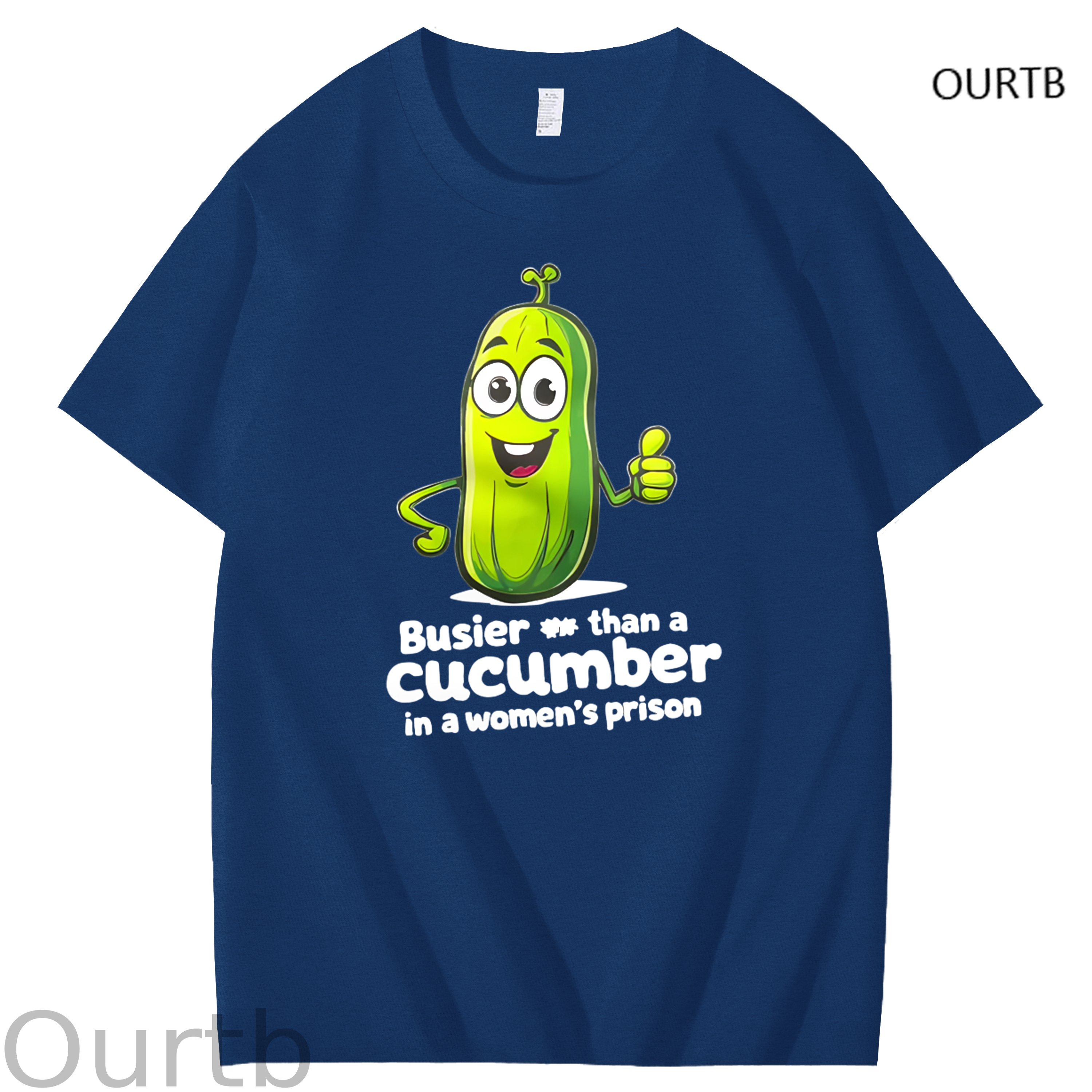 Busier Than A Cucumber In A Women's Prison Art Pattern Print T-Shirt