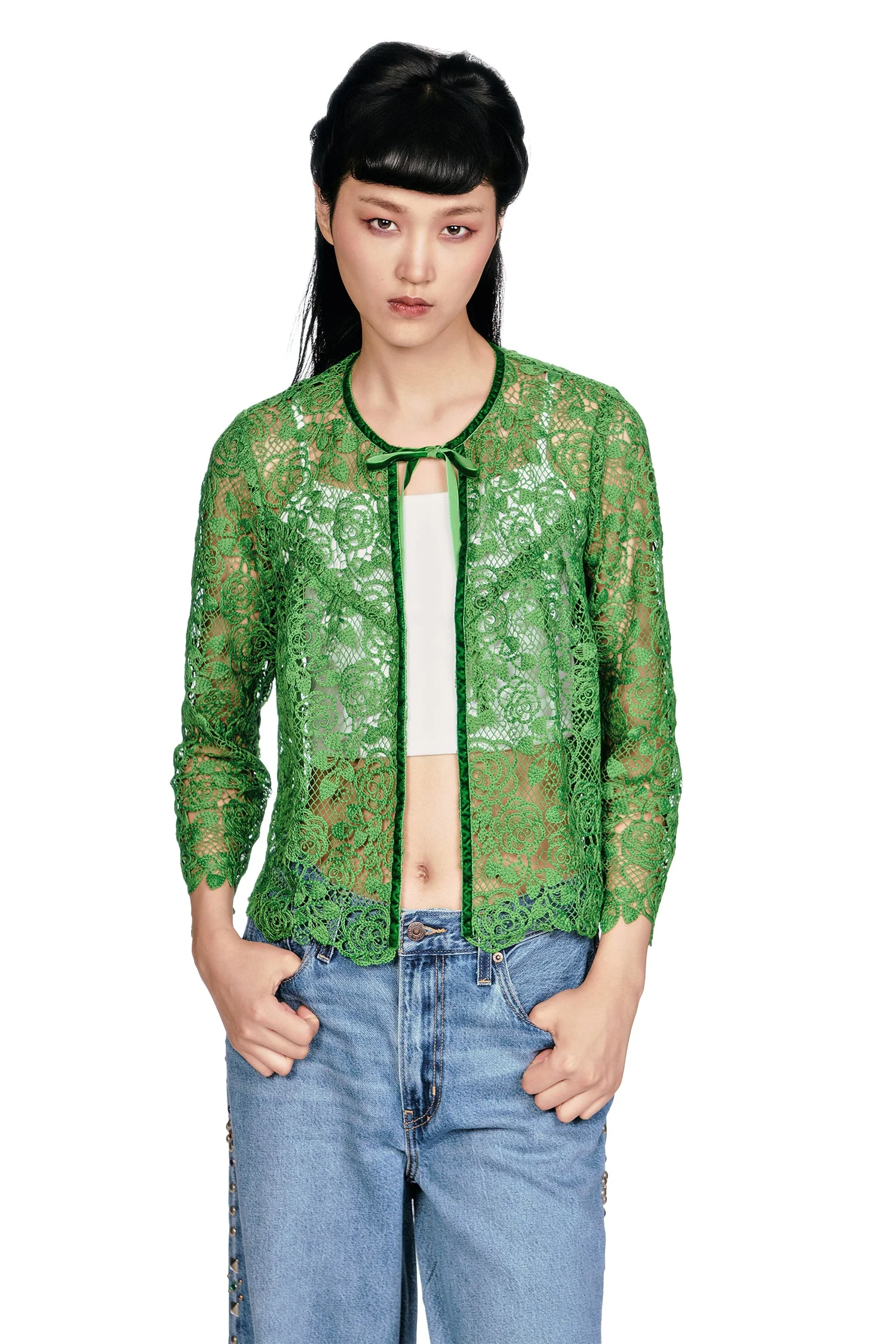 Rose Crochet Lace Bed Jacket