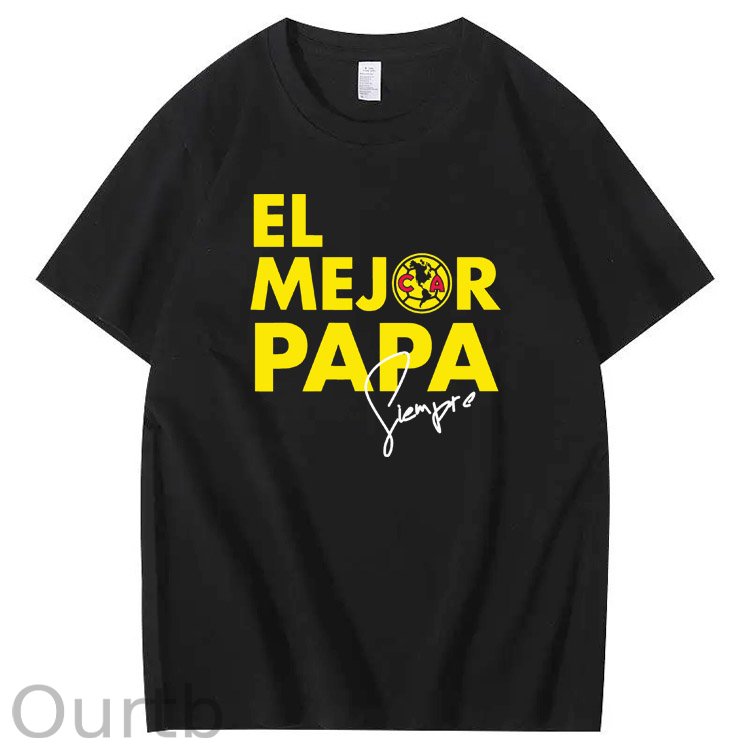 El Mejor Papa Siempre Pattern Print 100%Cotton T-Shirt