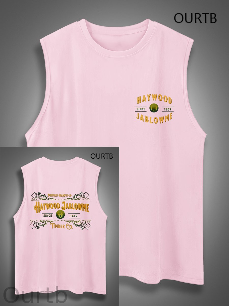 Haywood Since 1869 Jablowme Timber Co Art Print Cotton Sleeveless Tank Tops