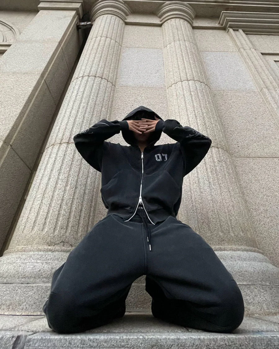 Gothic Tree Graphic Oversized Hoodie