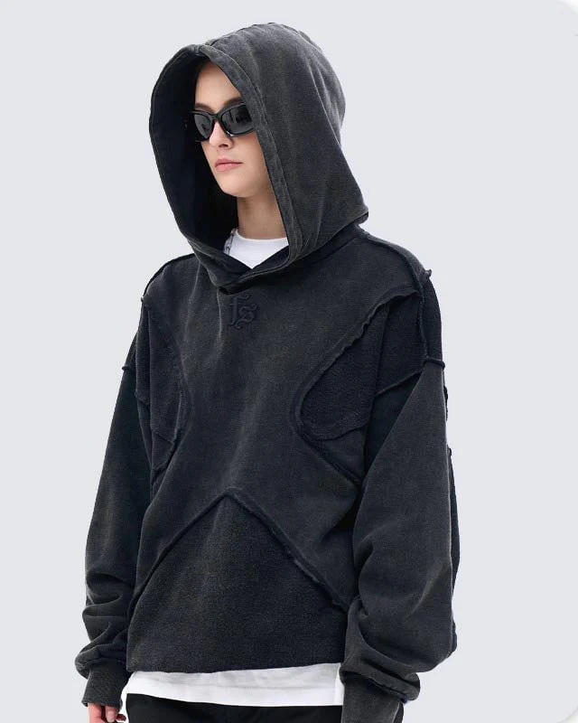 KIIKIO Unisex Deconstructed Design Hoodie