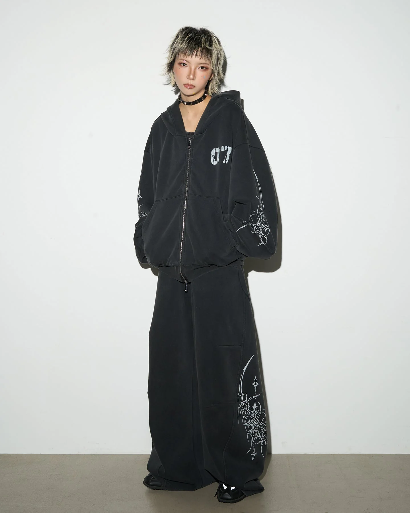 Gothic Tree Graphic Oversized Hoodie