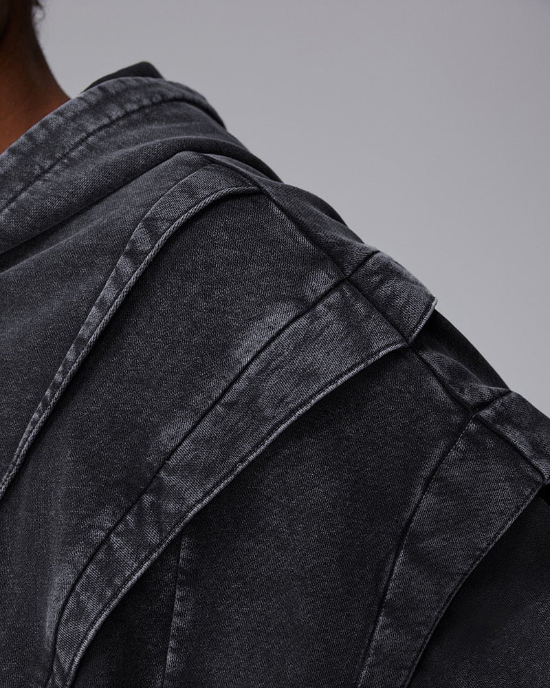 KIIKIOCLUB—Deconstructed Armor Zipper Hoodie