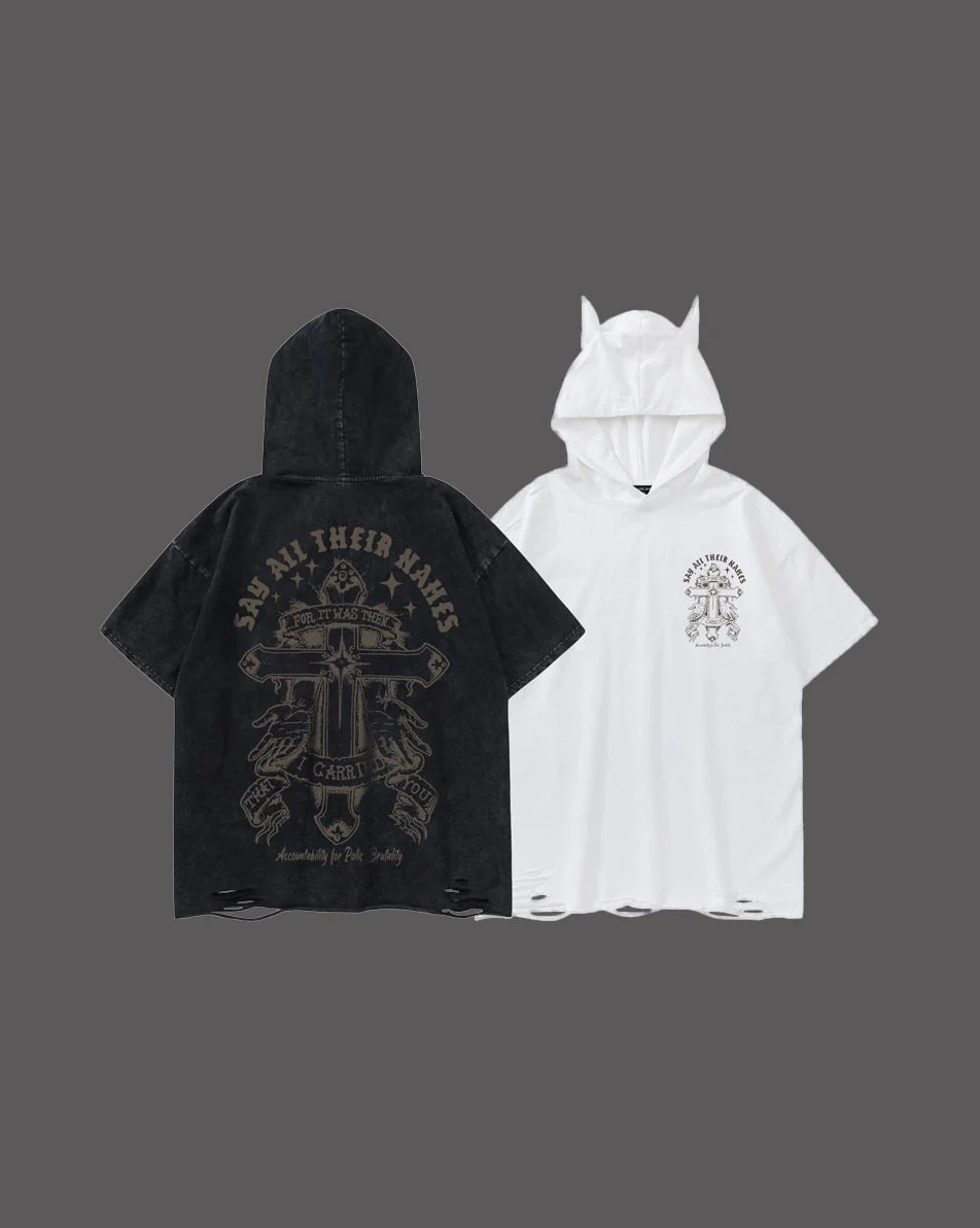 American Vintage Printed Hooded T-shirt