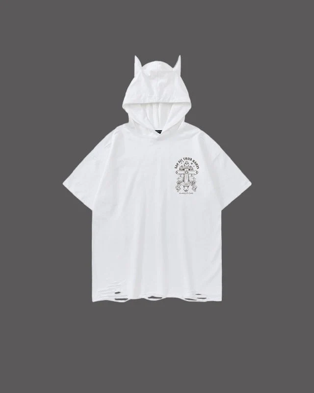 American Vintage Printed Hooded T-shirt