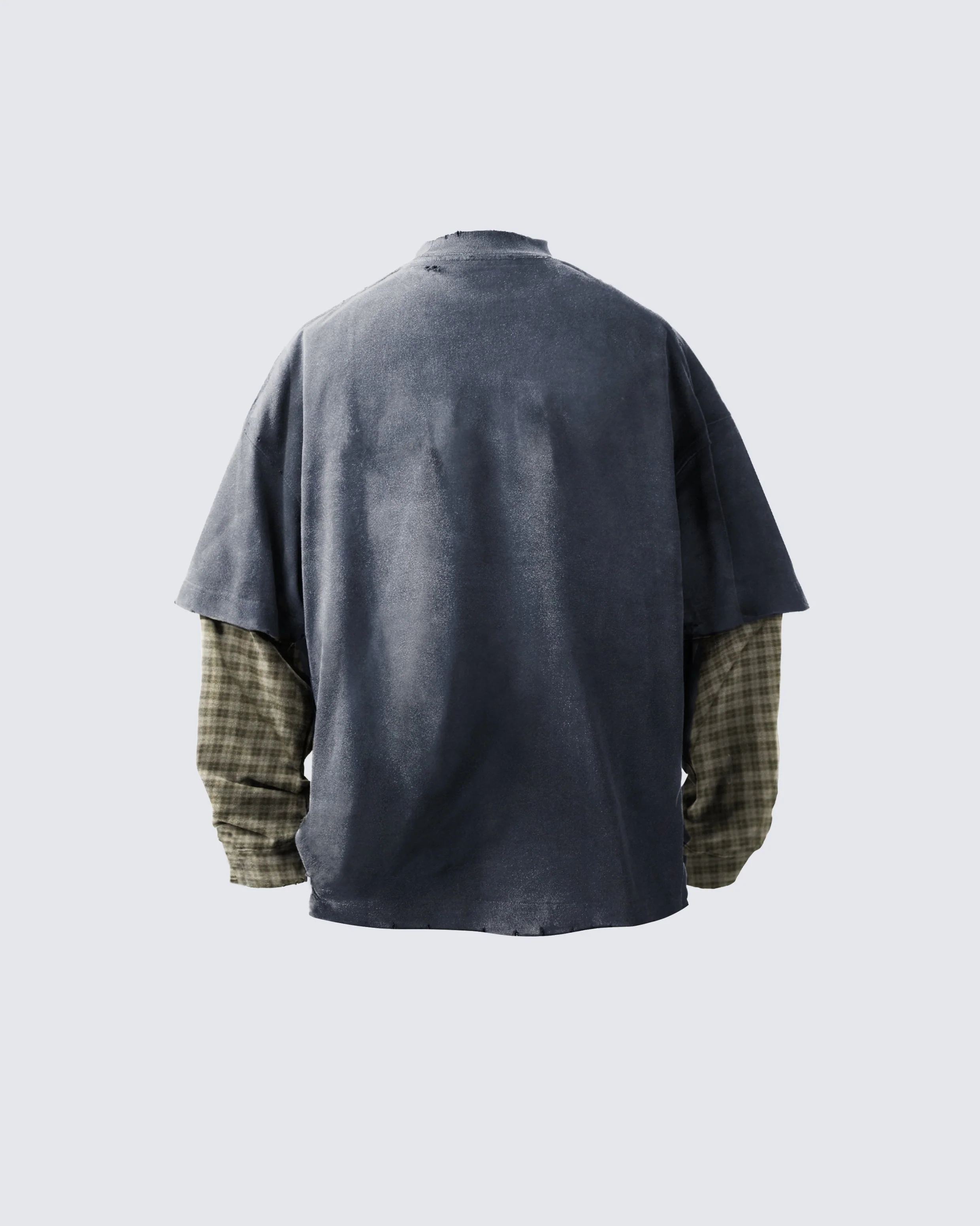 Mock Two-piece Retro Letter Printed Long Sleeve T-shirt