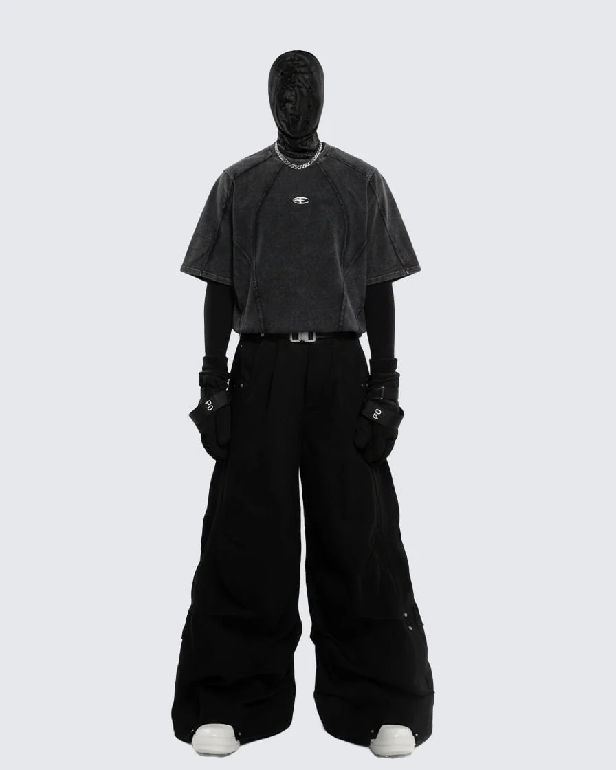 Split Raw Edge Short Sleeve T-Shirt