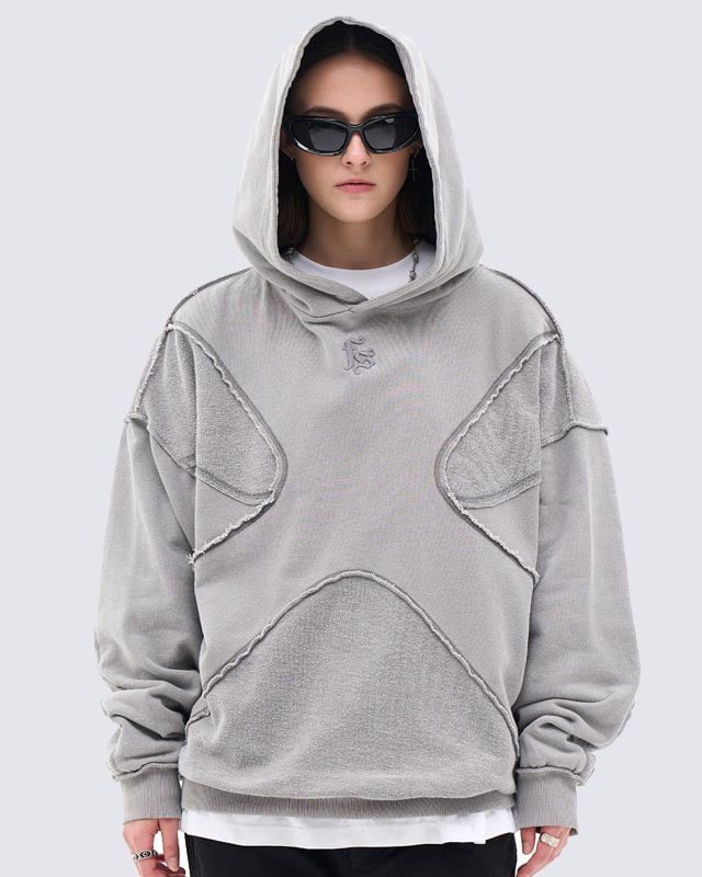 KIIKIO Unisex Deconstructed Design Hoodie