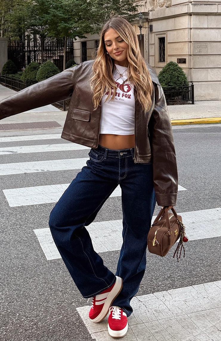 Bring The Style Low Rise Wide Leg Jeans Dark Indigo