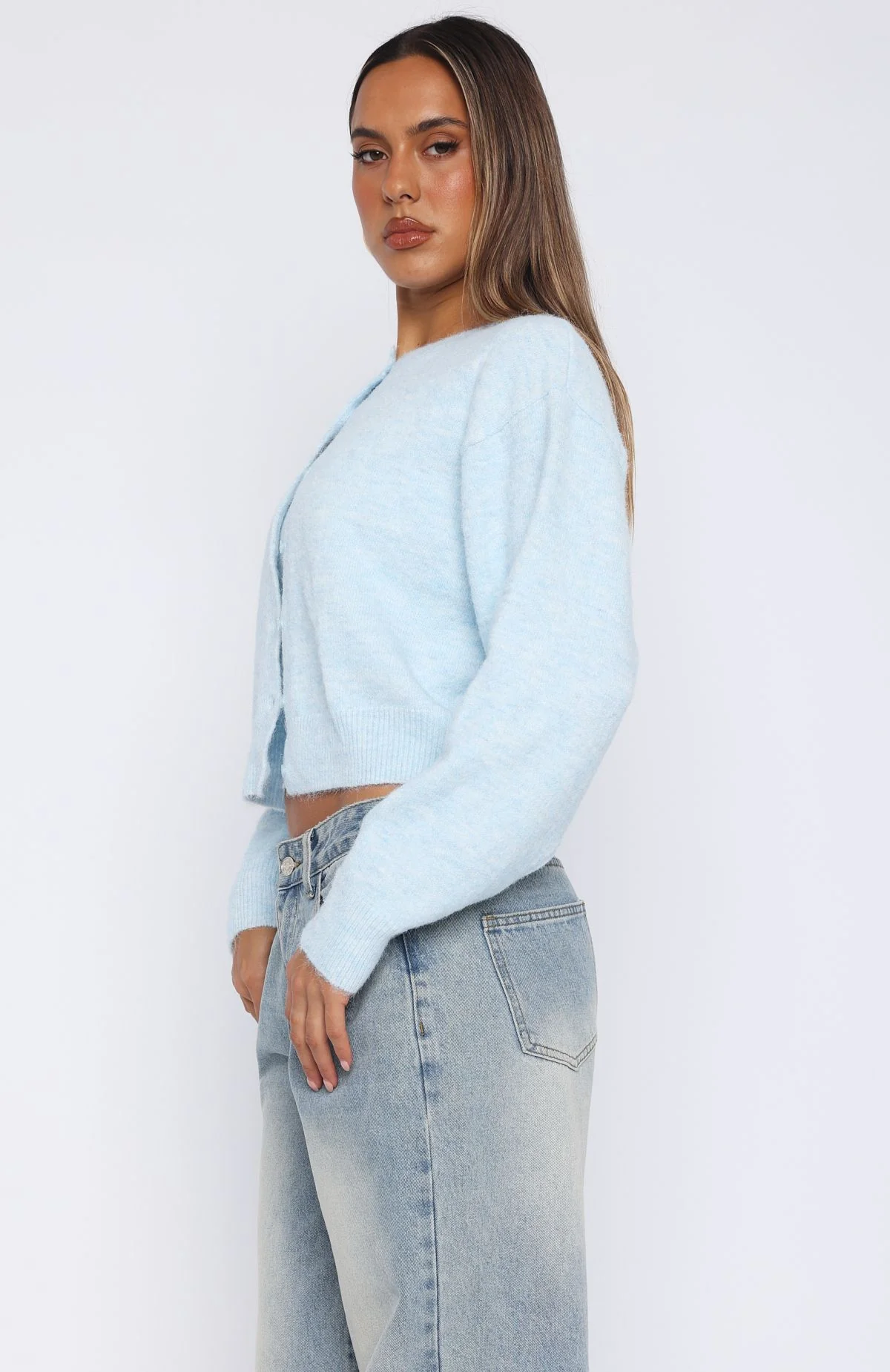 Warm Whispers Knit Cardigan Baby Blue