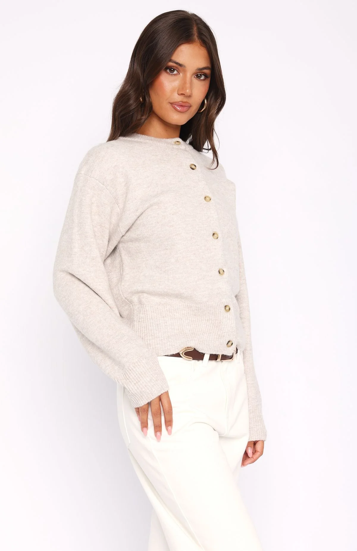 Helping Hand Knit Cardigan Oat