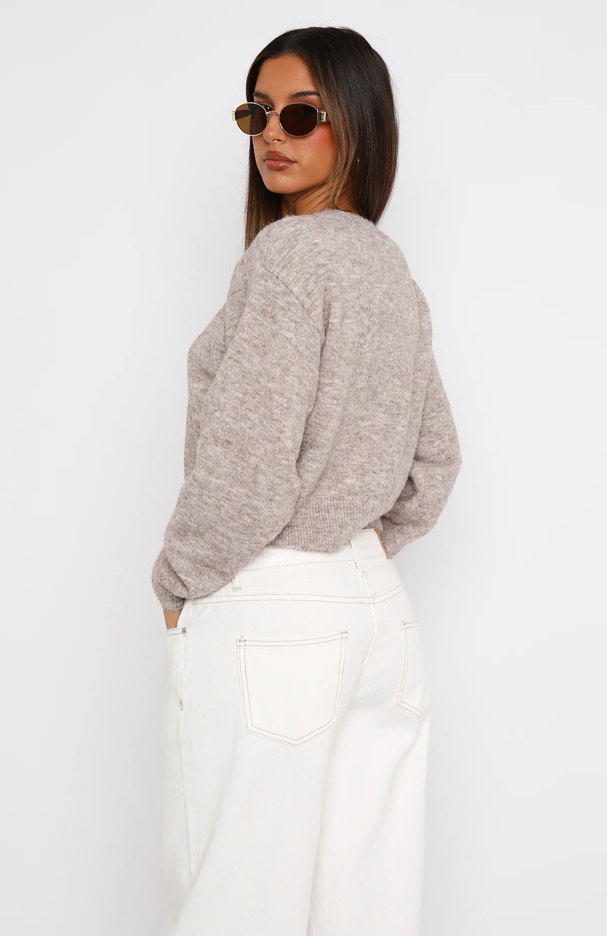 Warm Whispers Knit Cardigan Taupe