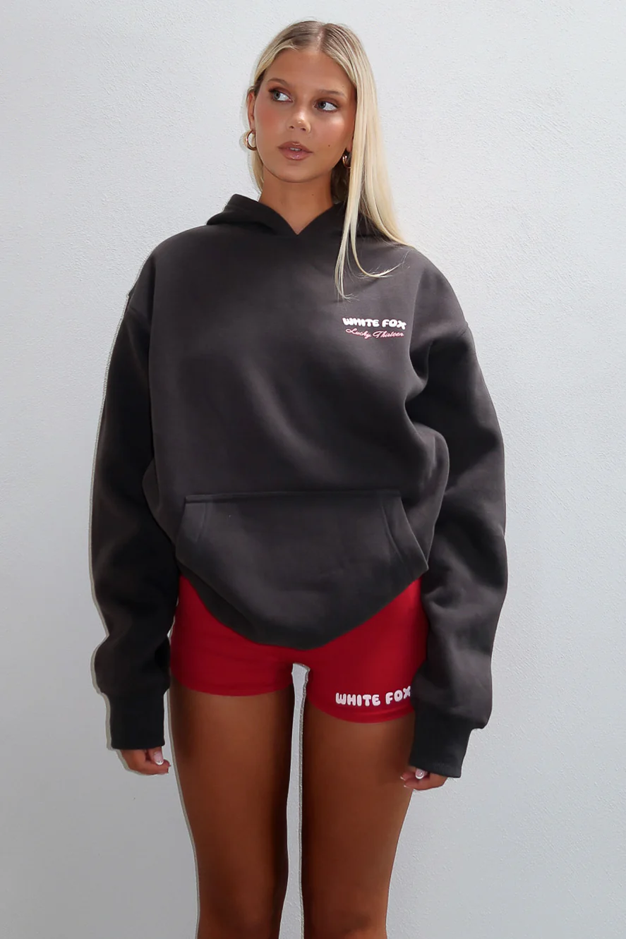 Lucky Thirteen Cheyenne Oversized Hoodie Charcoal
