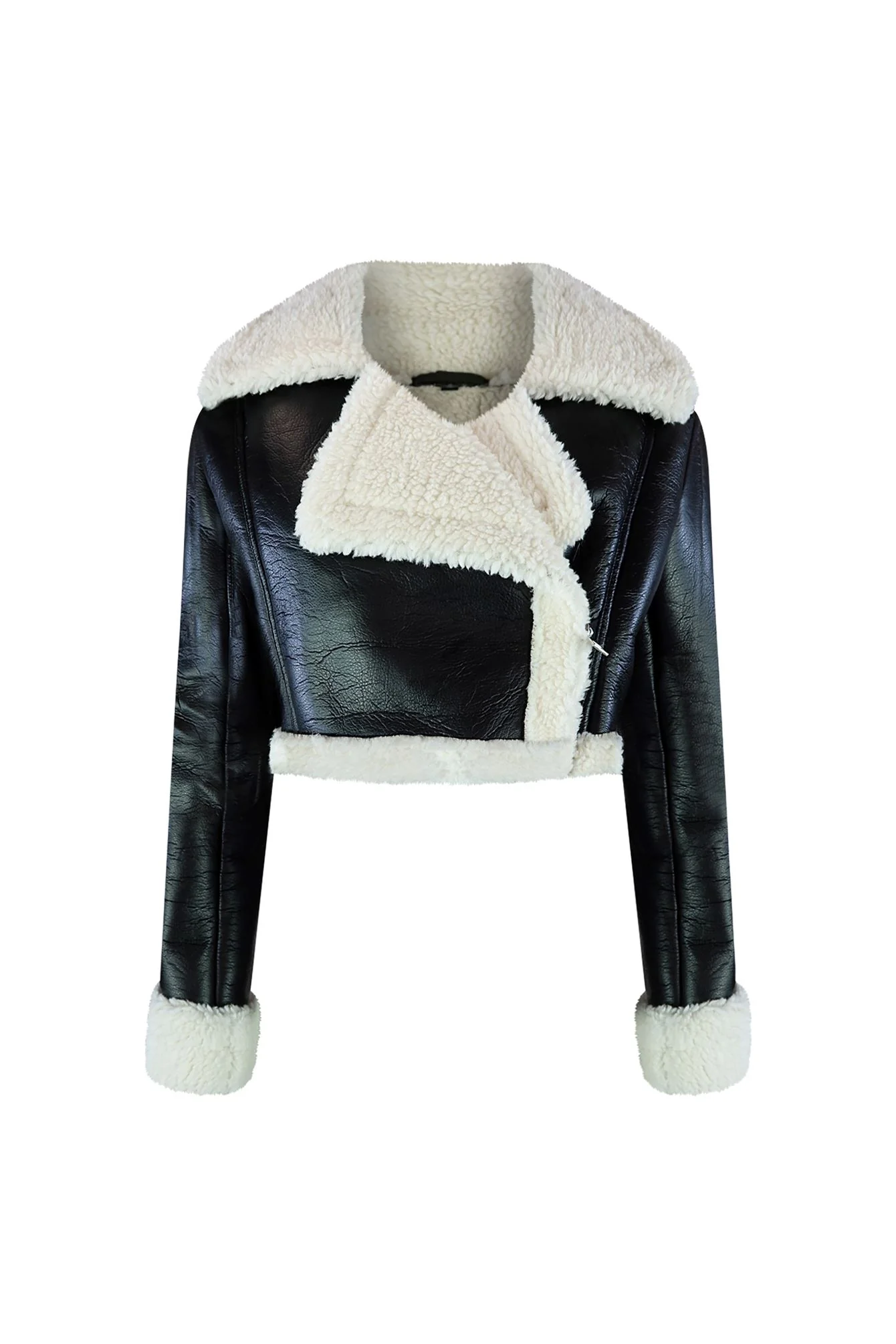 Staten Island Crop Faux Leather Jacket