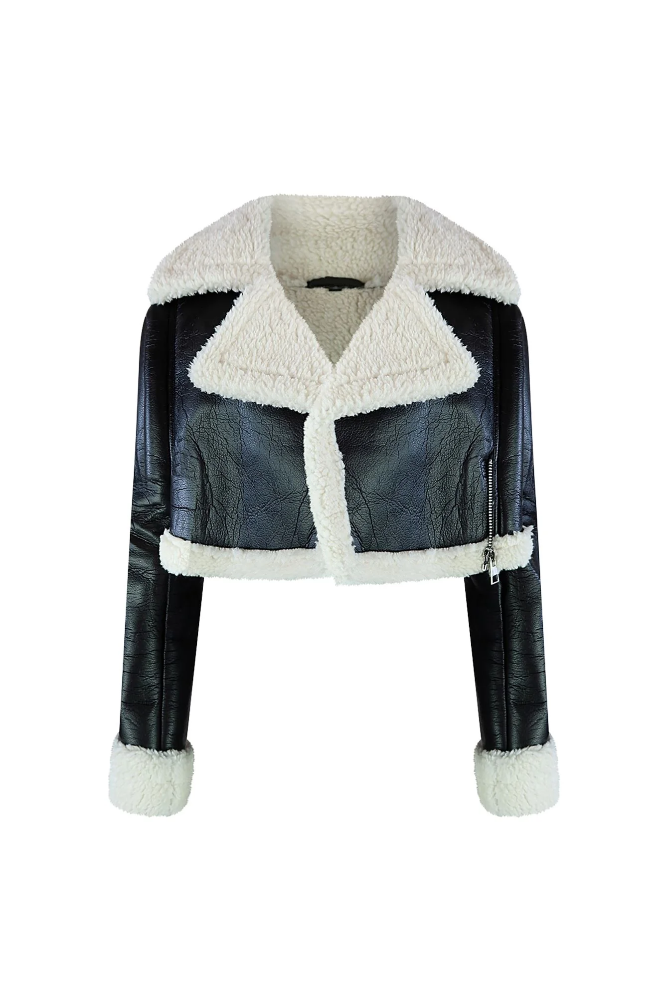 Staten Island Crop Faux Leather Jacket