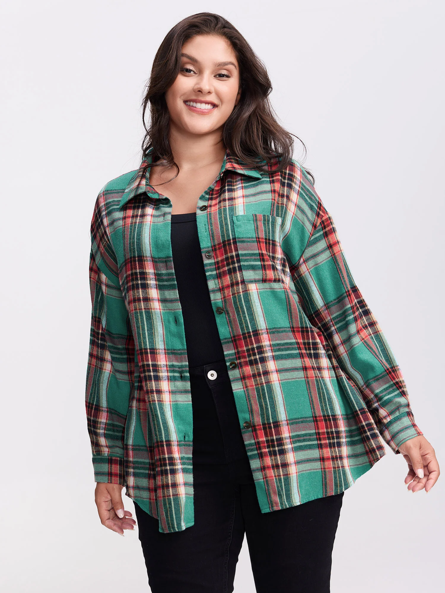 Plaid Pockets Button-Down Shirt