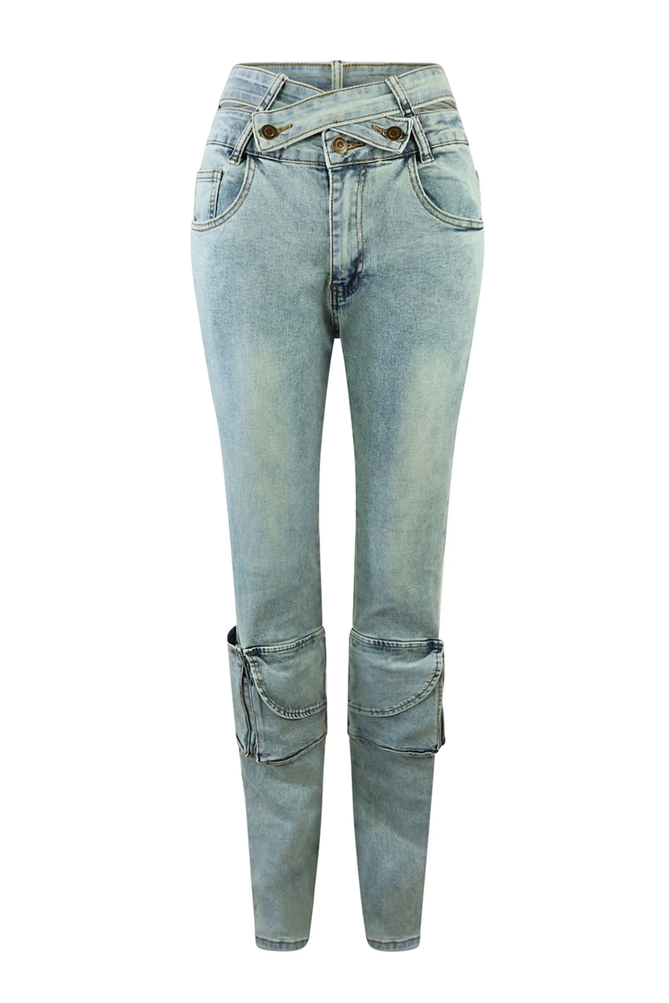 Tic Tac Toe Denim Cargo Jeans