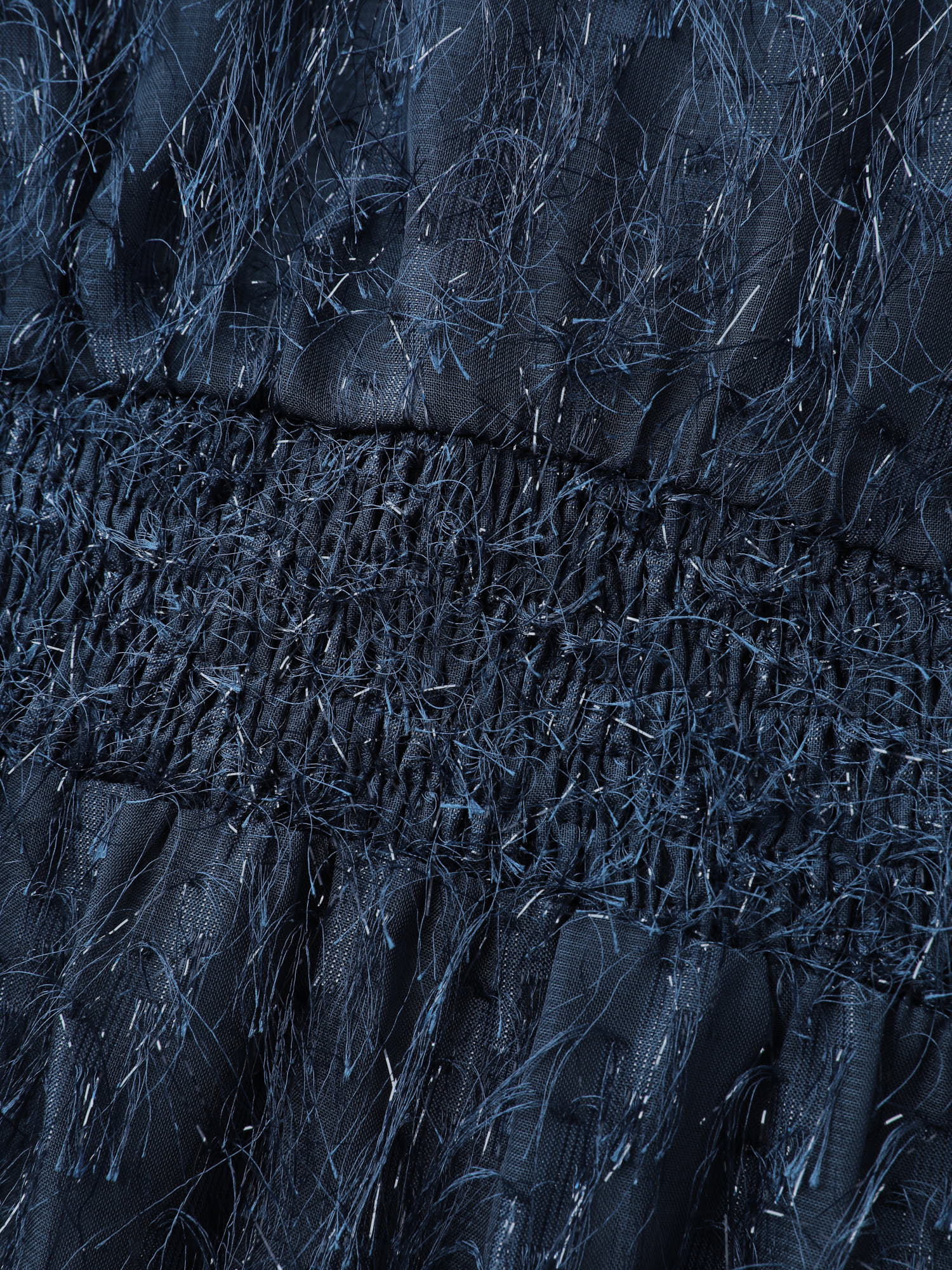 Textured Shirred Waist Sheer Blouse