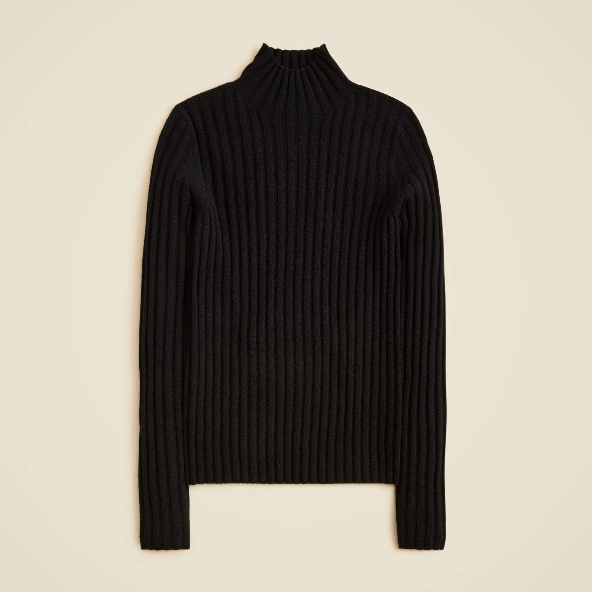 Wide-rib cashmere turtleneck sweater