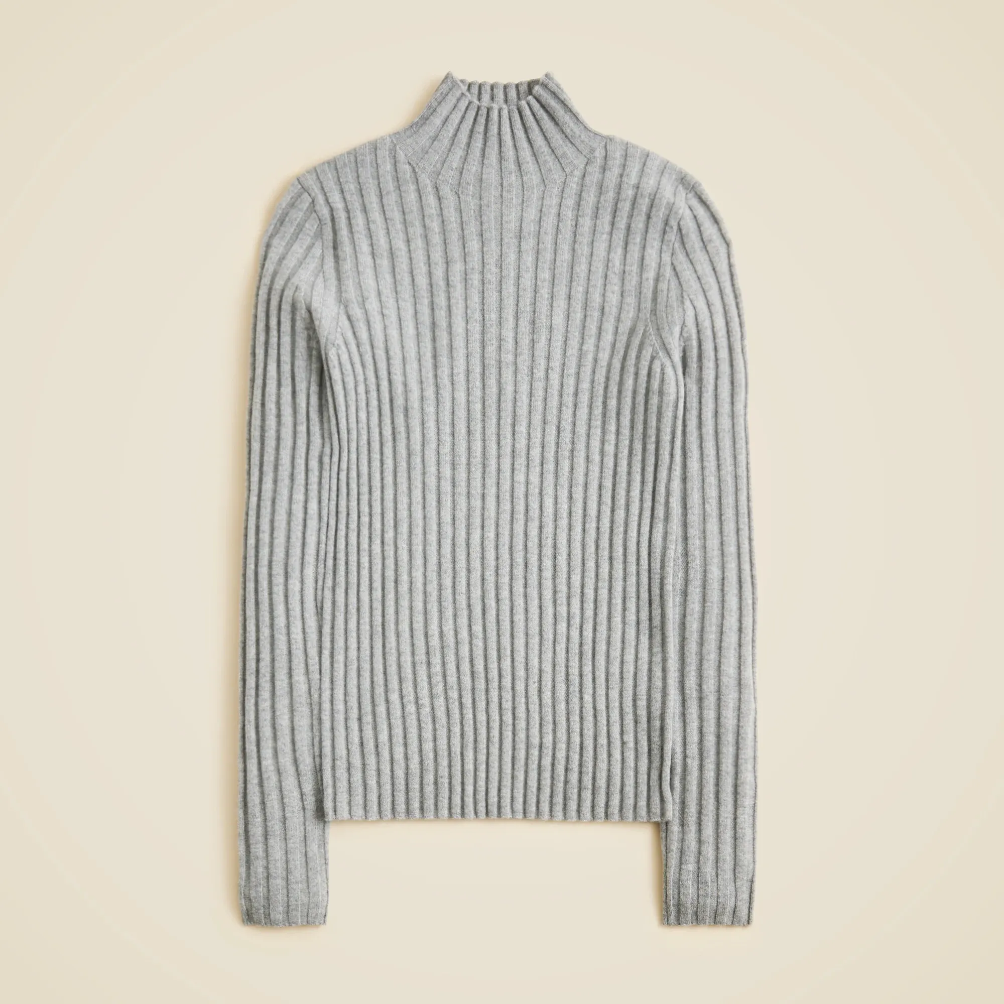 Wide-rib cashmere turtleneck sweater