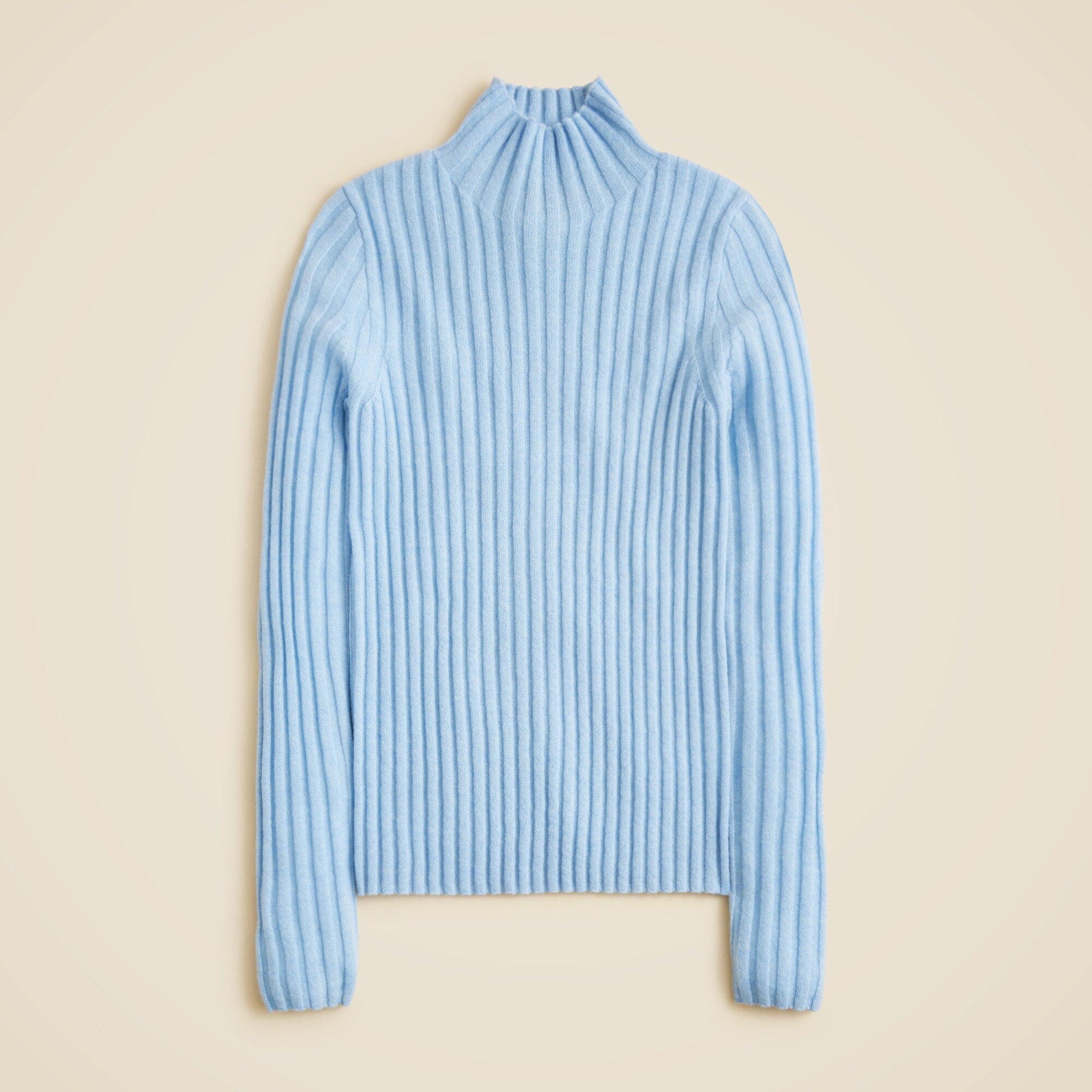Wide-rib cashmere turtleneck sweater