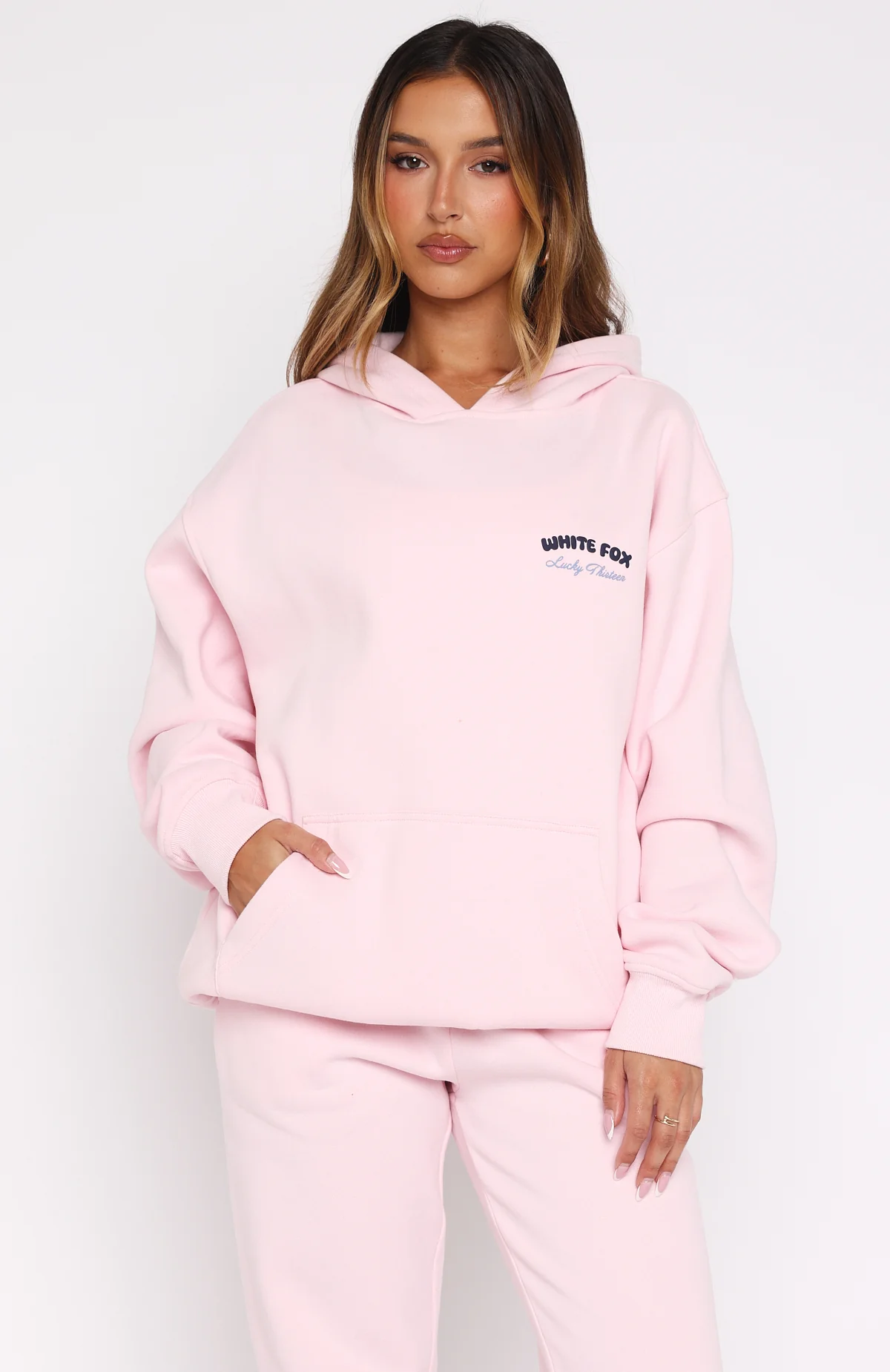 Lucky Thirteen Cheyenne Oversized Hoodie Soft Pink