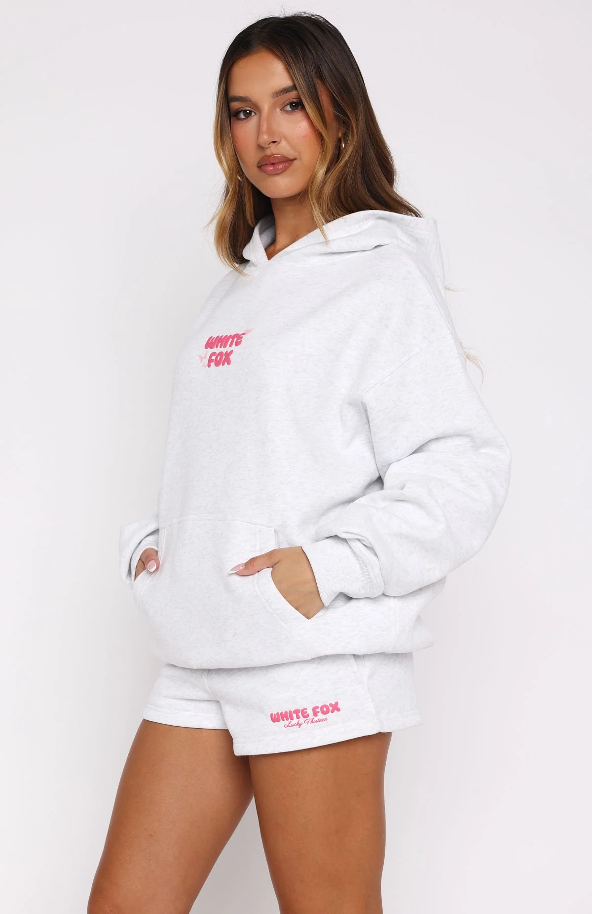 Lucky Thirteen Stephanie Oversized Hoodie Grey Marle