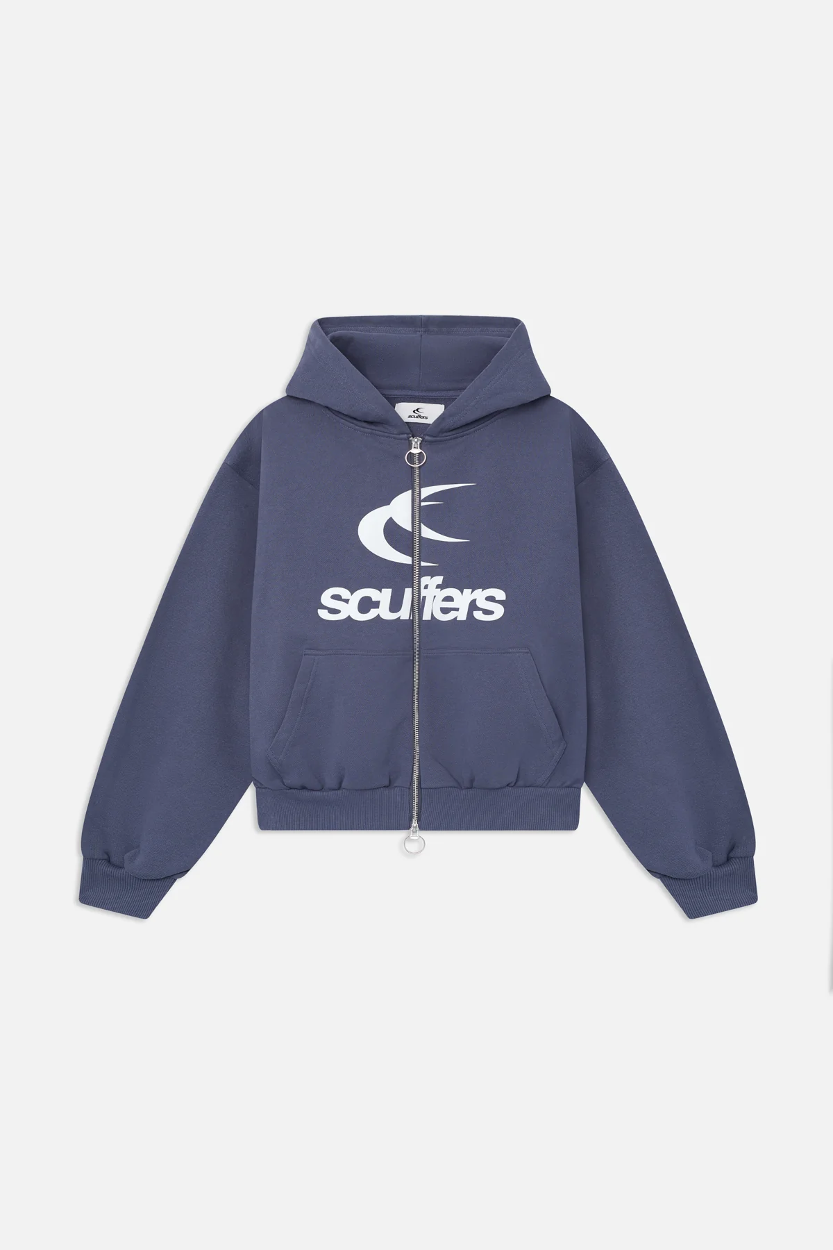 Logo Navy Zipped Hoodie