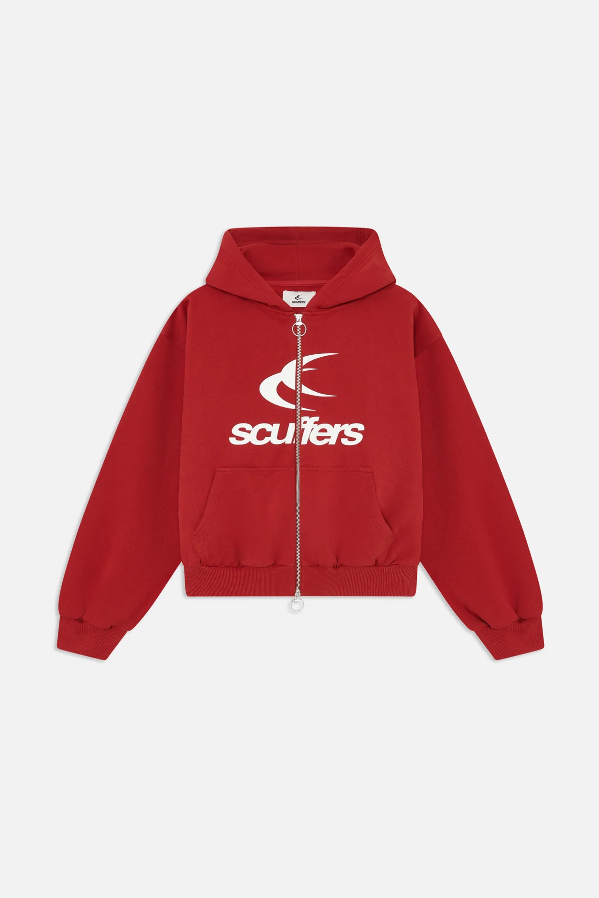 Logo Red Zipped Hoodie