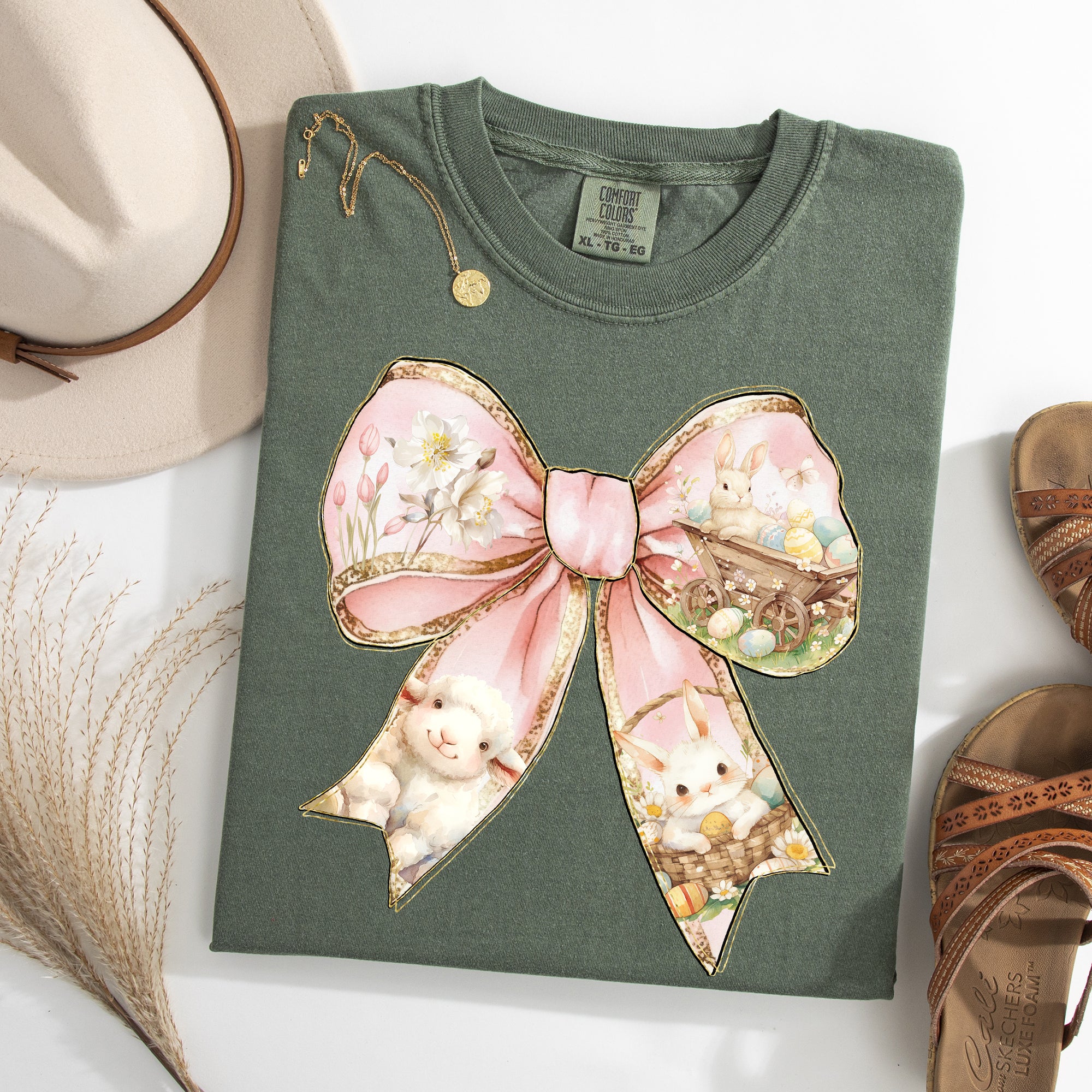 Adorable Bow, Ribbon, Easter, Bunny, Jesus, Rabbit, Holiday Tshirt Comfort Colors T-Shirt