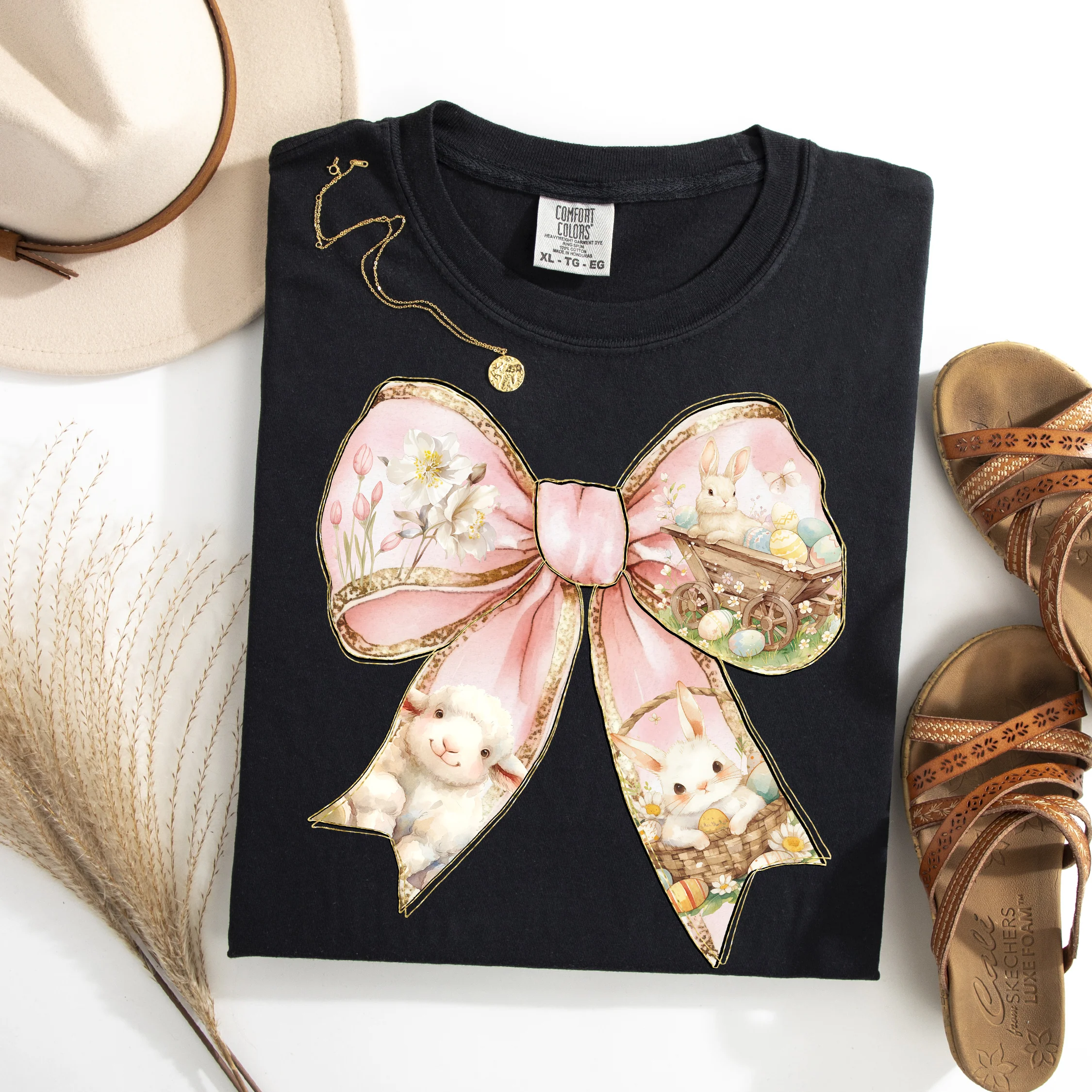 Adorable Bow, Ribbon, Easter, Bunny, Jesus, Rabbit, Holiday Tshirt Comfort Colors T-Shirt