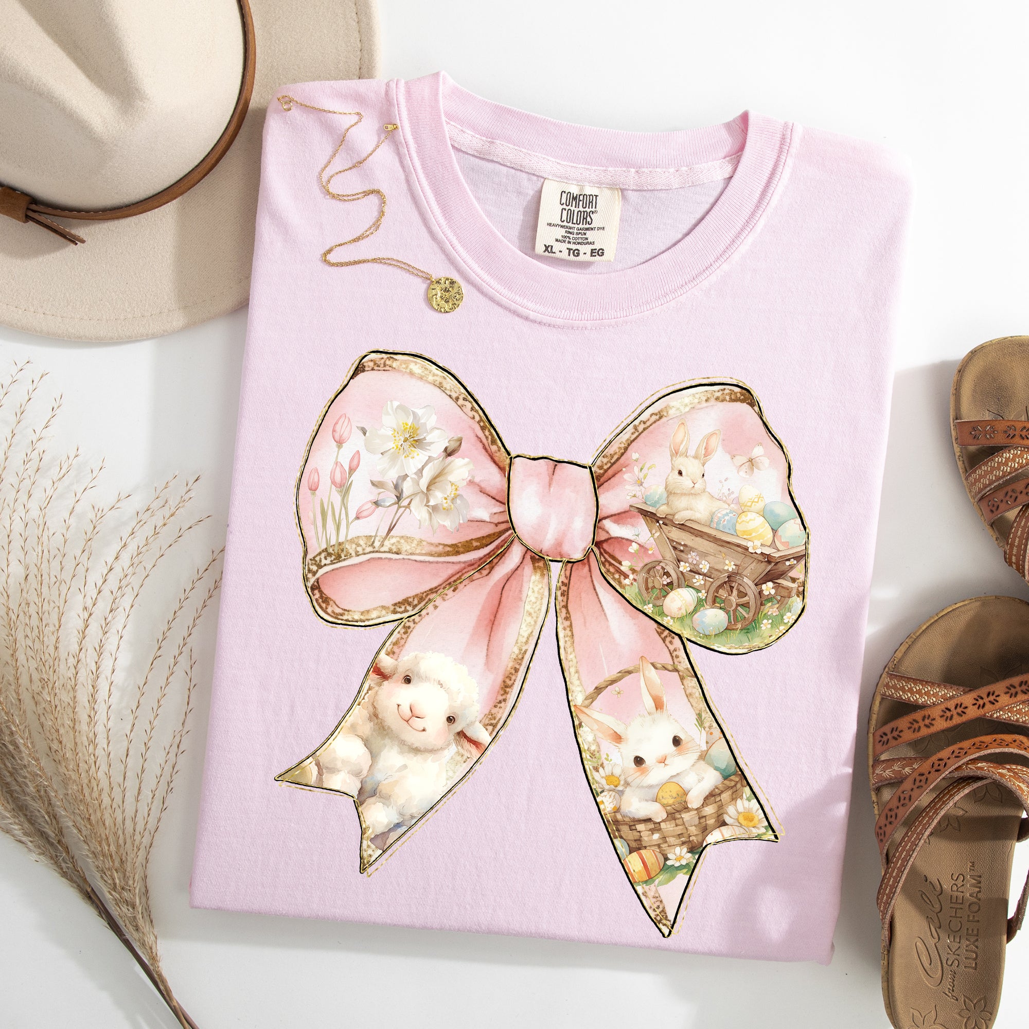 Adorable Bow, Ribbon, Easter, Bunny, Jesus, Rabbit, Holiday Tshirt Comfort Colors T-Shirt