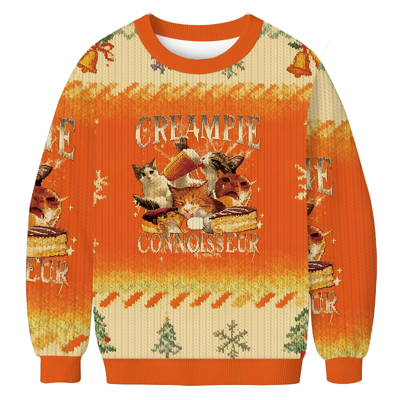 Creampie Connoisseur Meme Christmas Ugly Sweatshirt